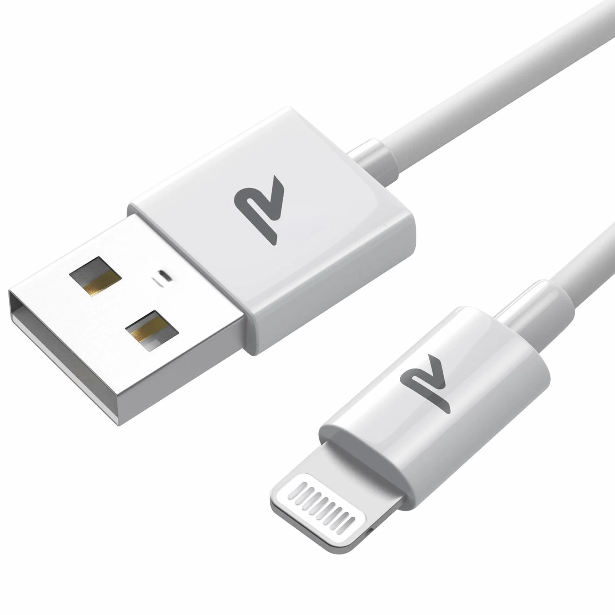 RAMPOW Câble Lightning MFi Certifié Apple, Charge Rapide USB, Ultra Résistant pour iPhone 14/14 Pro Max/13/12/11/X/XS/XR/8/7/6 iPad Pro 1M