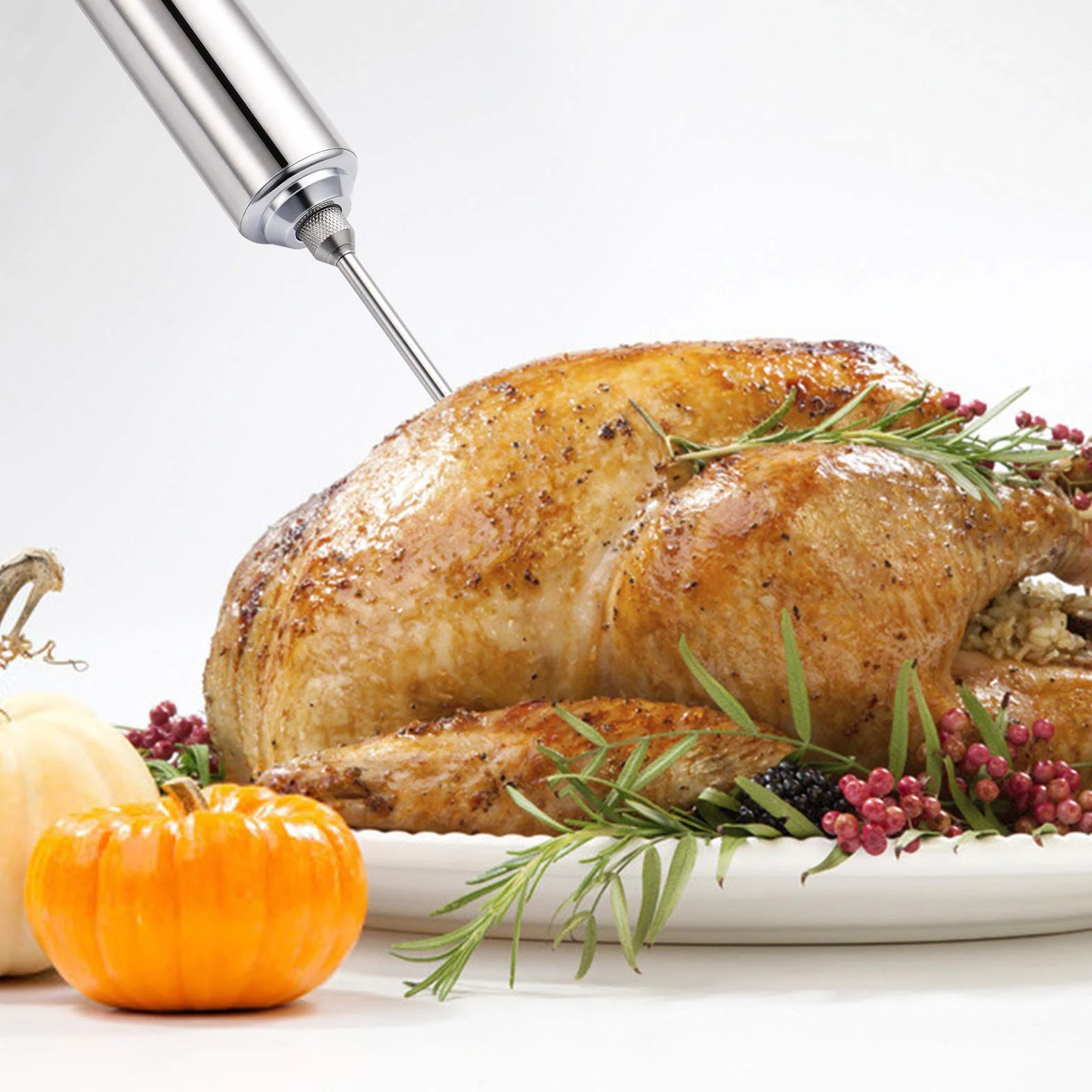 Extsud Seringue à Marinade 60ml en Acier Inox 304 Injecteur Alimentaire avec 3 Aiguilles