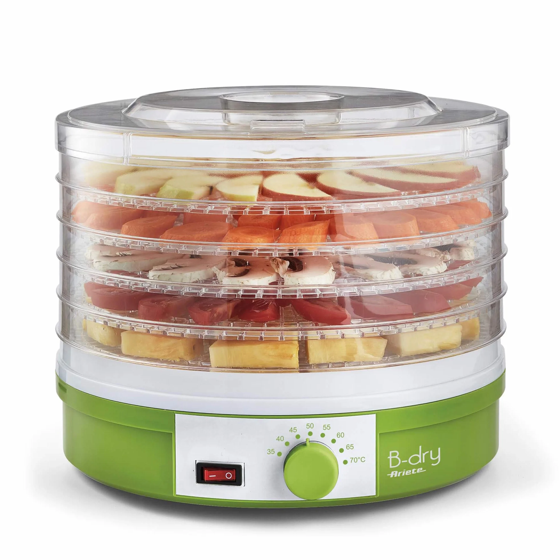 Ariete B-Dry 616, Séchoir et Déshydrateur de Fruits et Légumes, 5 Grilles Amovibles, Température de 35°C à 70°C, 245W, Vert