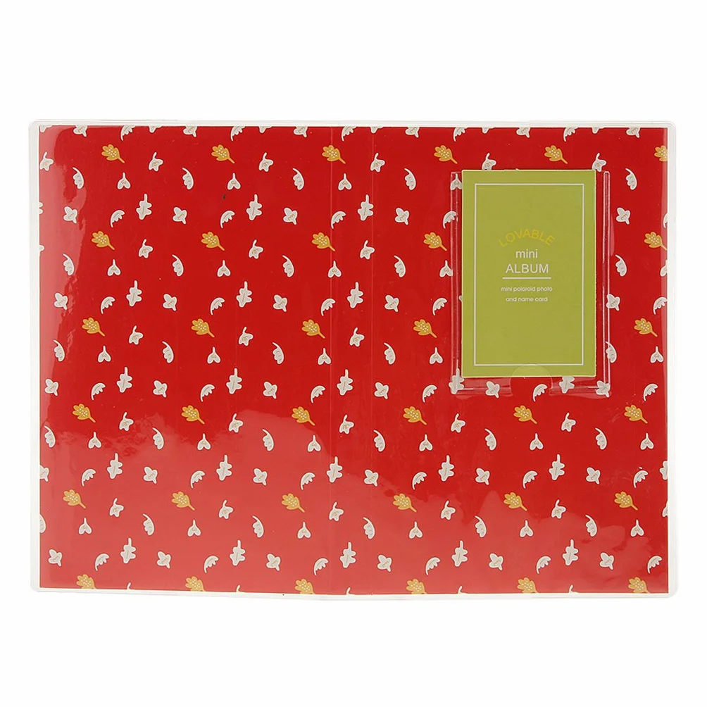 Cas Album Photo Stockage Film Mini 84 Photos Feuille Rouge Instax