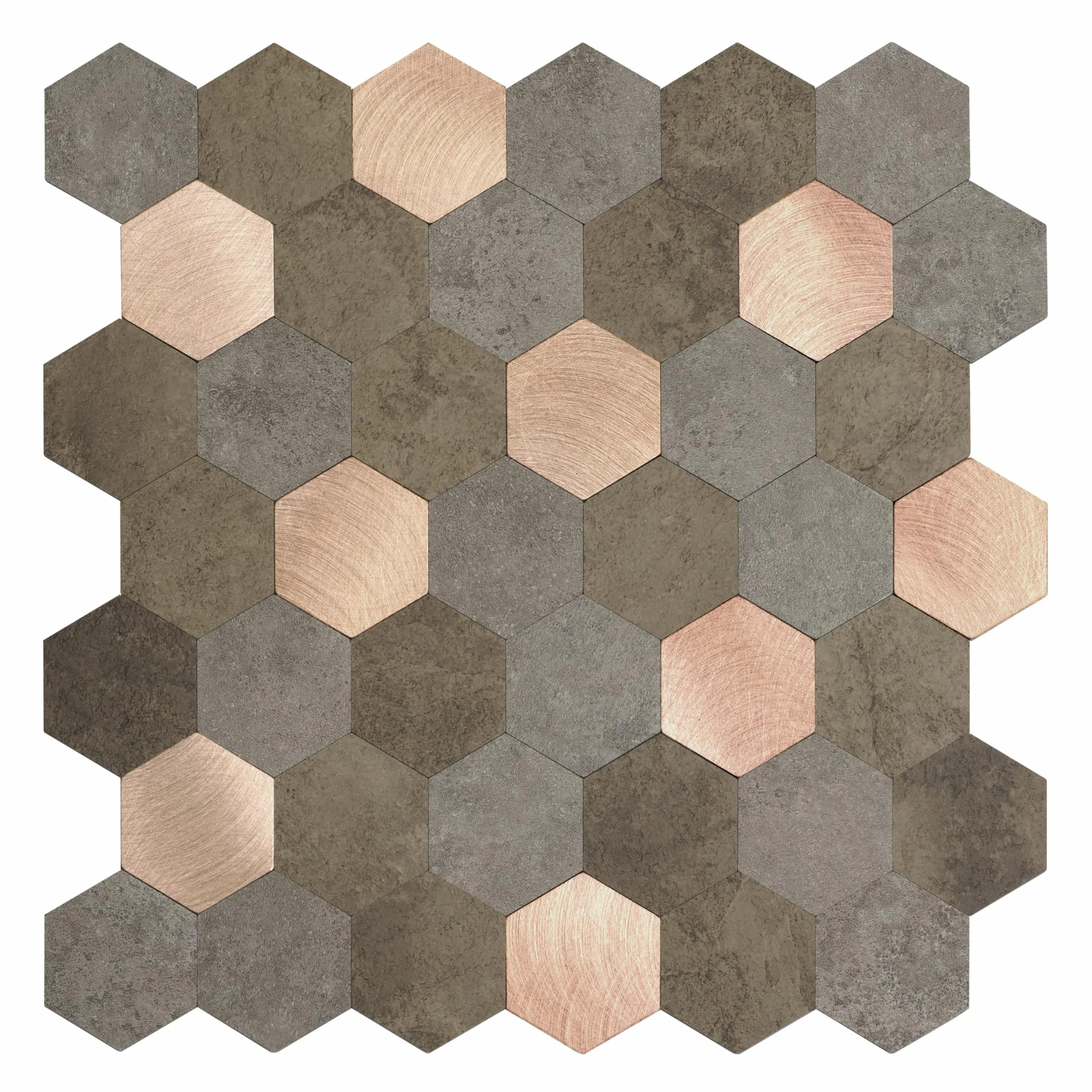 d-c-fix dalles murales adhésives Hexagones métal pierre lot de 6 29 x 28,8 cm carrelage adhésif cuisine salle de bain gris crédence adhésive étanche décoratif