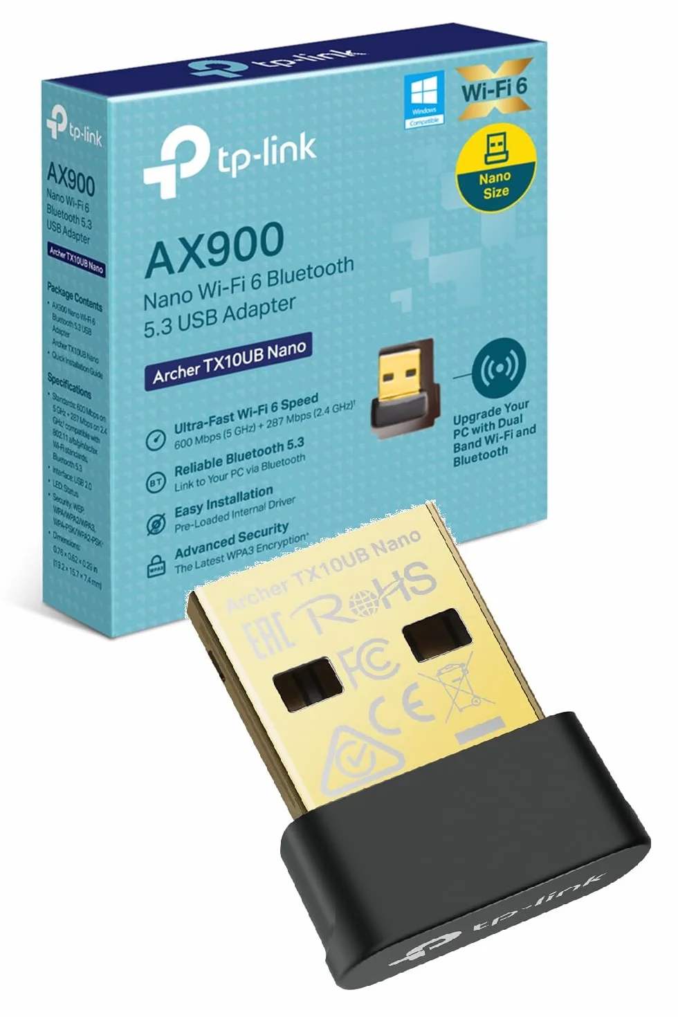 TP-Link Archer TX10UB Nano Clé WiFi 6 AX900 pour PC