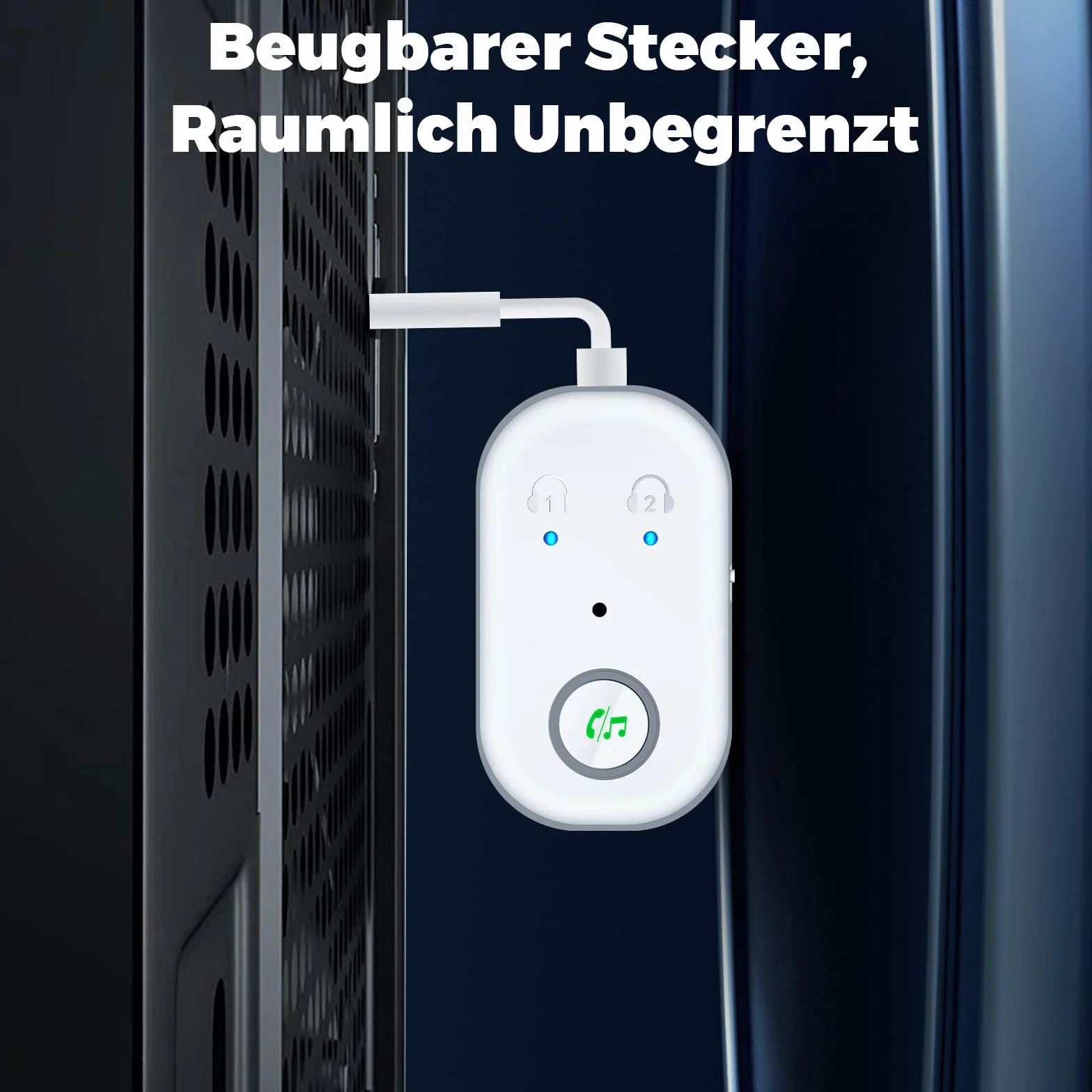 Adapter nadajnika Bluetooth 5.3, nadajnik-odbiornik Bluetooth 2 w 1, obsługuje 2 słuchawki, nadajnik z gniazdem AUX 3,5 mm do telewizora, telefonu komórkowego, systemu audio w samochodzie, tabletu PC
