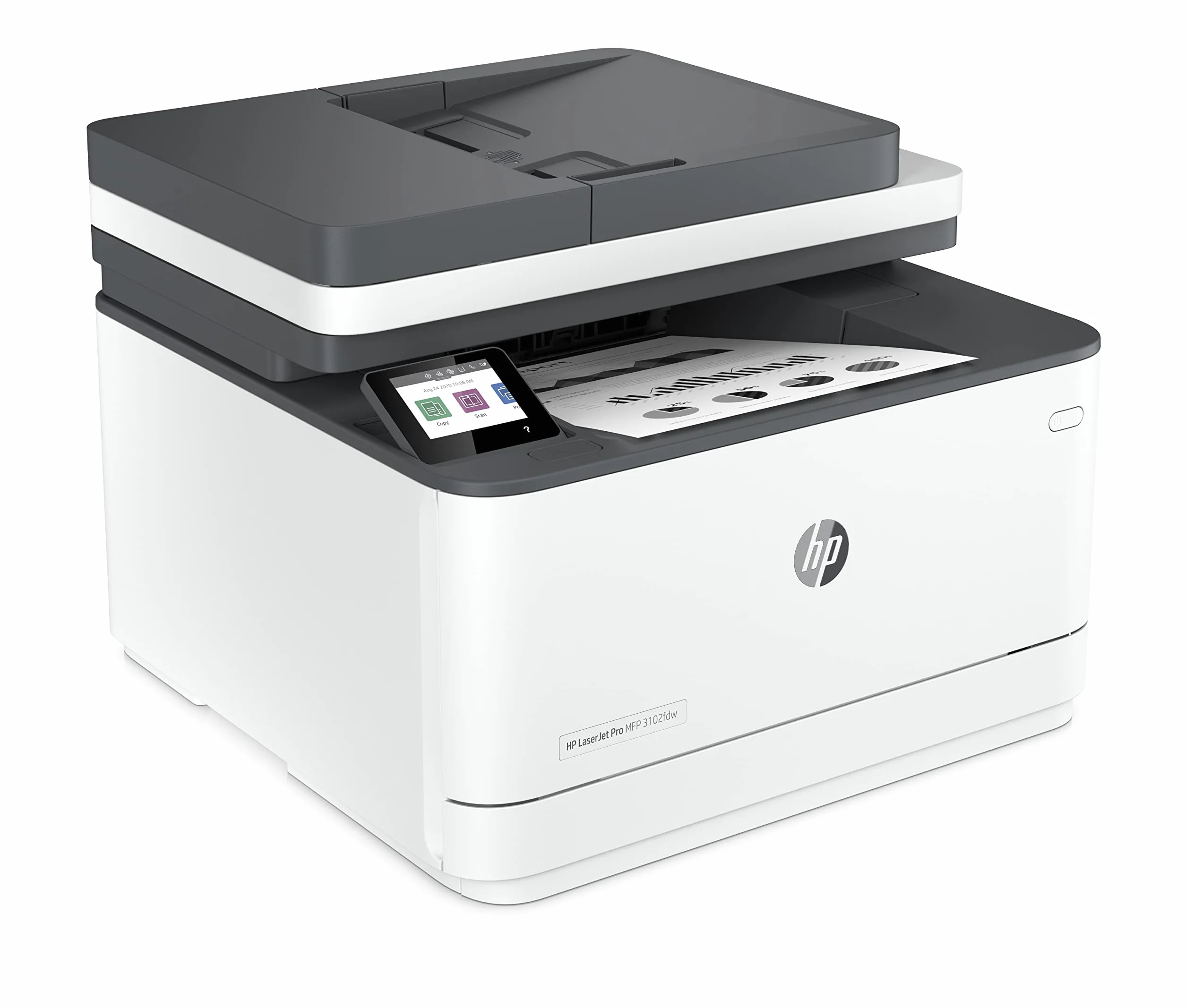HP LaserJet Pro 3102fdw Imprimante Multifonction A4 Recto Verso Automatique N/B 33 ppm Wi-Fi Ethernet Fax ADF Blanche