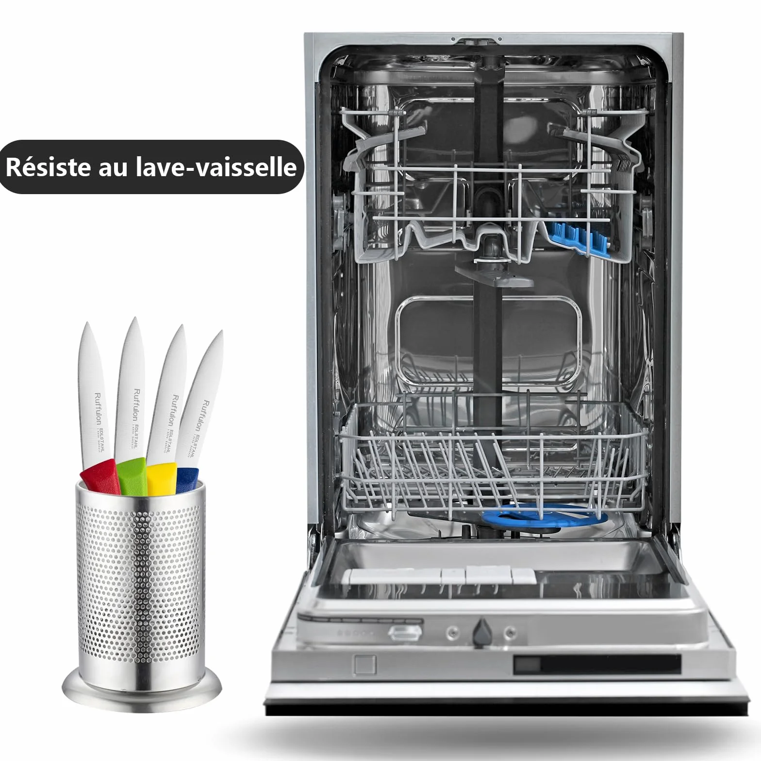Ensemble de Couteaux à Légumes 6 Pièces, Couteaux de Cuisine en Acier Inoxydable, Tranchant