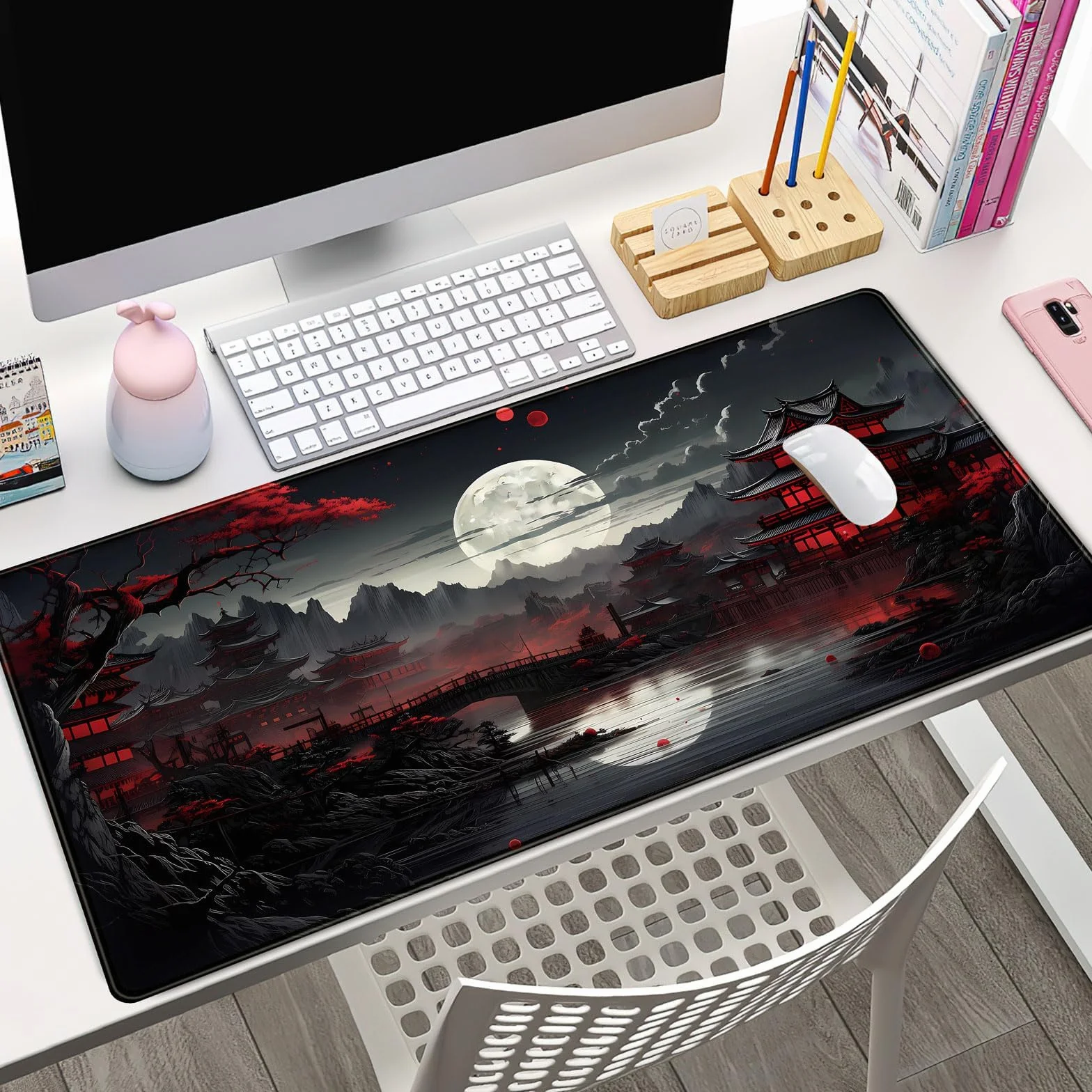 Grand Tapis De Souris Gaming XXL 900 x 400 mm Gamer Mouse Pad Coutures sur Les Bords Base Caoutchouc Antidérapant