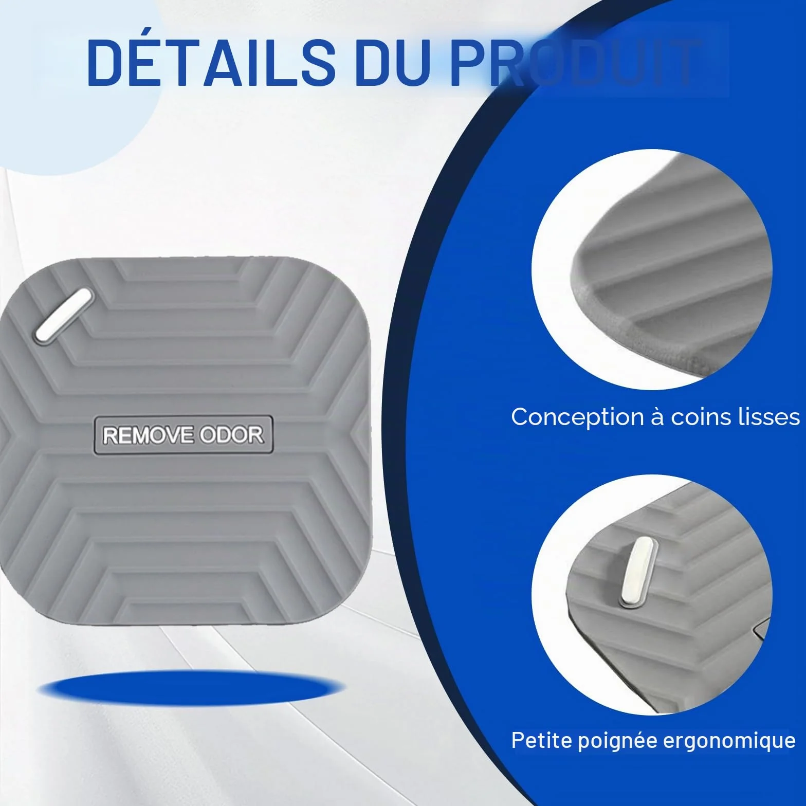 Bouchon de Vidange de Douche Anti Odeur en Silicone Gris, Clapet Anti Retour Universel Lot de 2