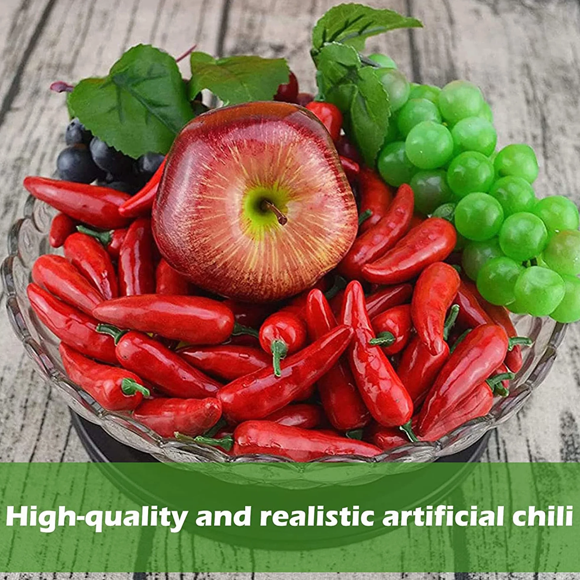 Artificielle Petit Piment Guirlande de légumes Décoration Cuisine Photo Prop Suspendu 60 pièces Rouge