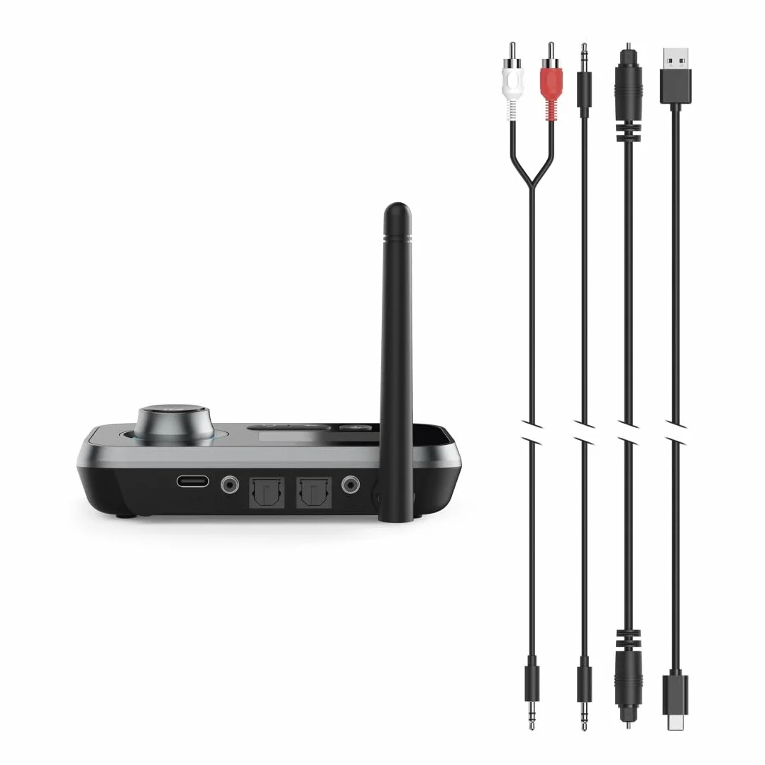 Hama TRANSMITER BLUETOOTH LINK IT Duo, Adapter 2w1, Nadajnik i Odbiornik Bluetooth, Zasięg do 10m, Złącza Jack 3,5mm i USB-C, Czarny