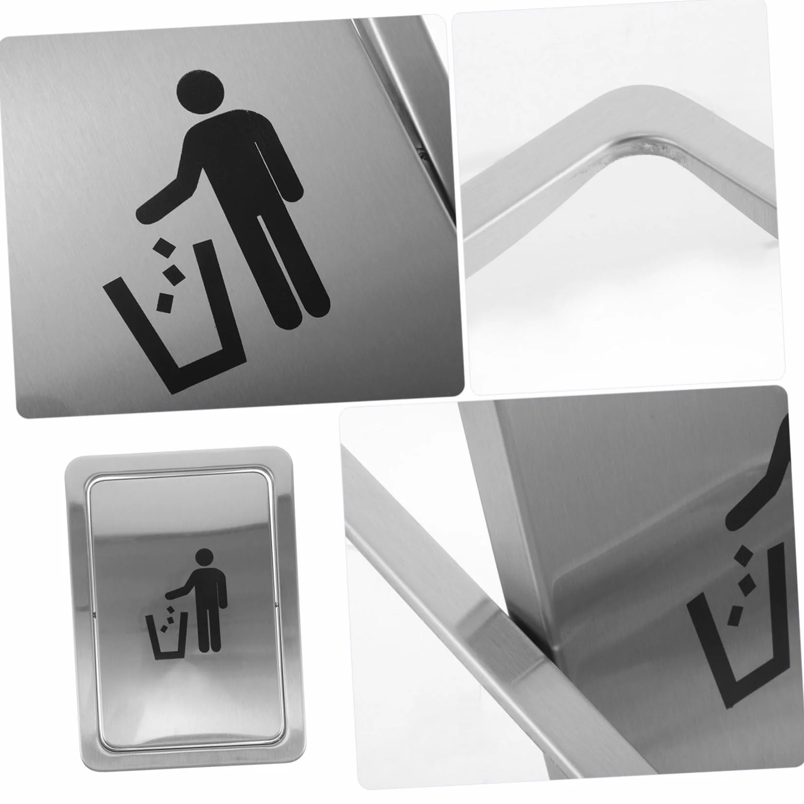 BESTYASH Couvercle de Poubelle Encastré Acier Inoxydable Couvercle de Trappe pour Chute de Déchets sur Plan de Travail Étanchéité Renforcée avec Étiquette Visible Adapté Aux Découpes pour
