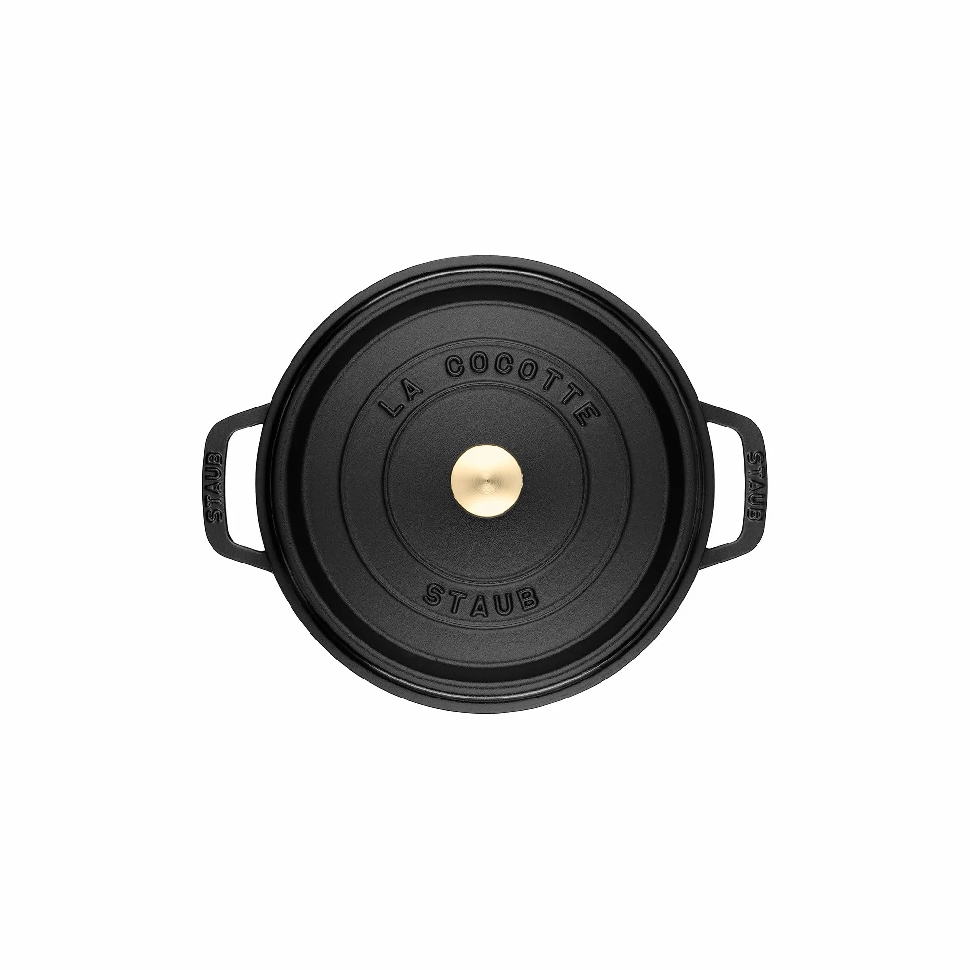 STAUB Cocotte en fonte, faitout tous feux dont induction, ronde, 30 cm, 8,35 L, Made in France, noir
