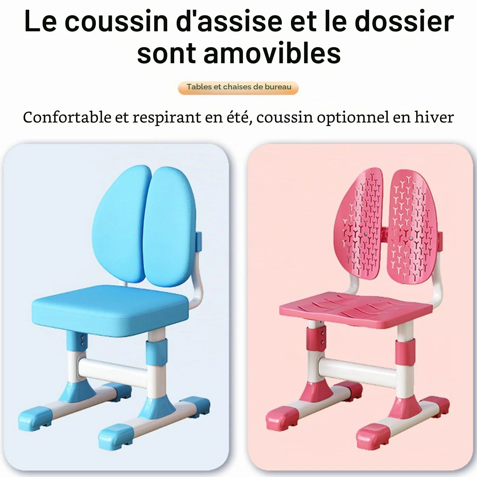 Ensemble table et chaises réglables pour enfants, bureau d'étude à domicile avec chaise ergonomique, cloison scientifique et tiroir, ensemble table et chaises pour enfants pour écrire, lire