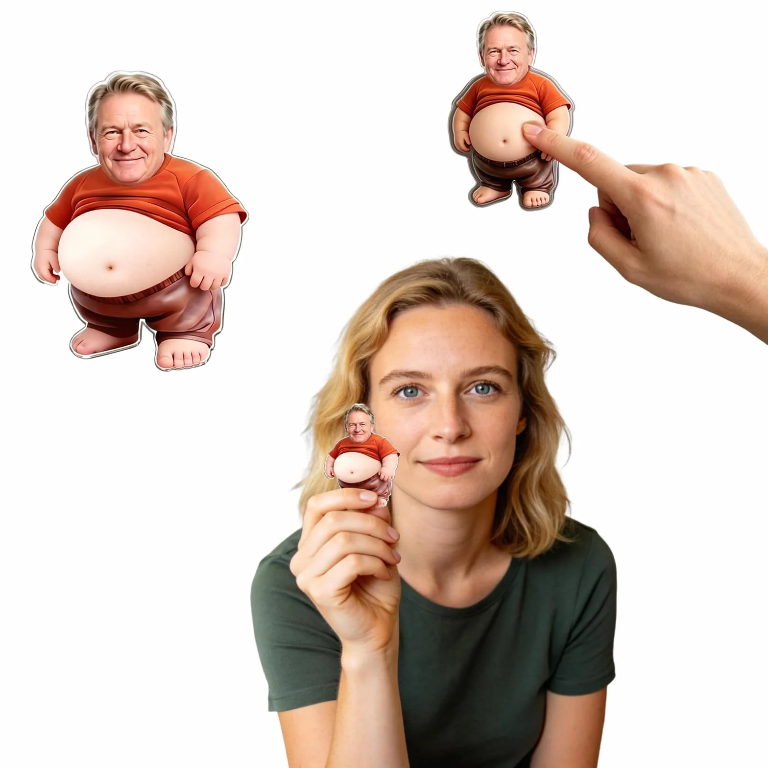 Aimant Réfrigérateur Personnalisé Photo Ventre Mou sur Mesure Anti-Stress Cadeau