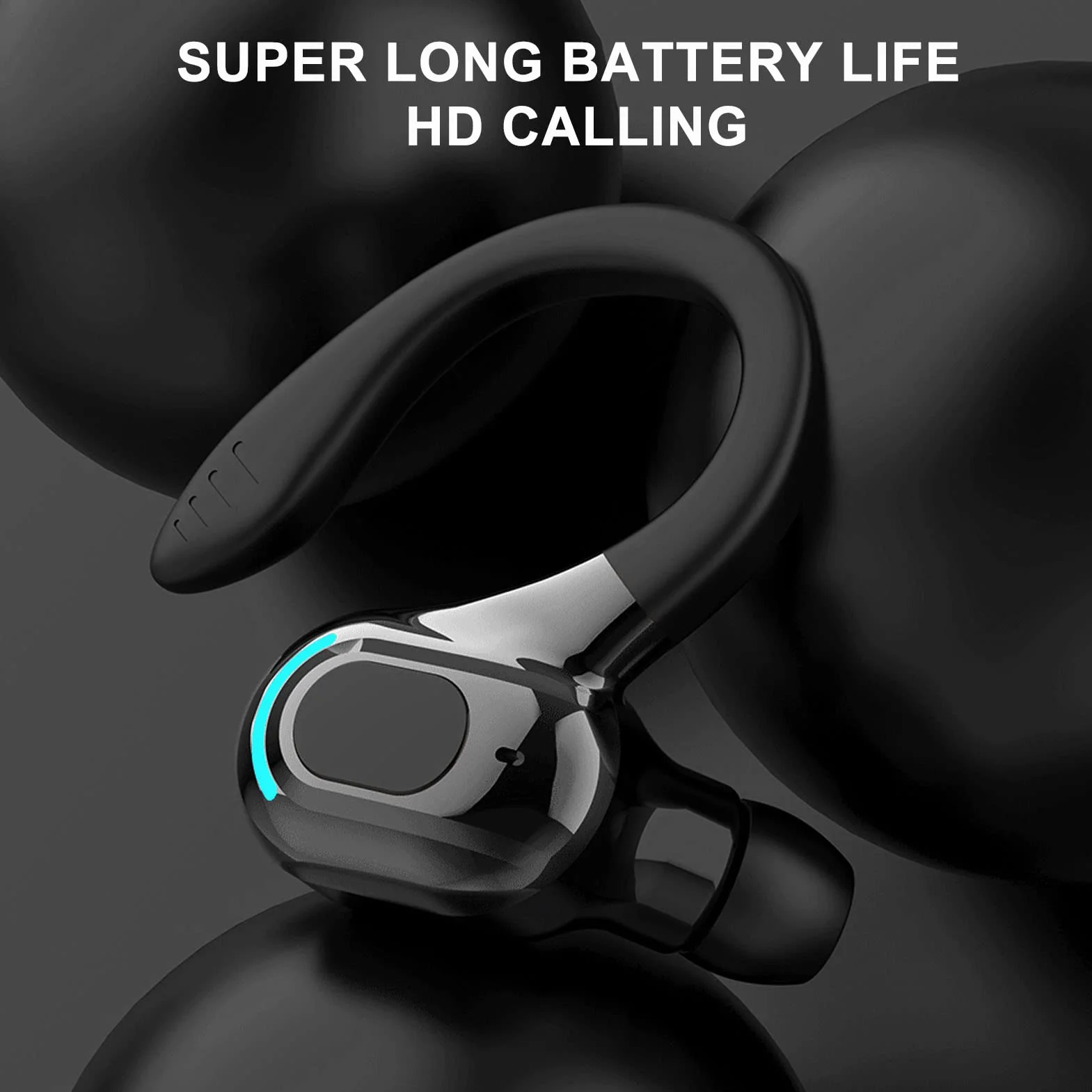 Zestaw Słuchawkowy Bluetooth z Jednym Uchem, Bezprzewodowa Wodoodporna Słuchawka IPX4, Połączenia Wsparcia, Funkcja Budzenia Asystenta Dźwięku, do Biegania, Jazdy, Jazdy na Rowerze