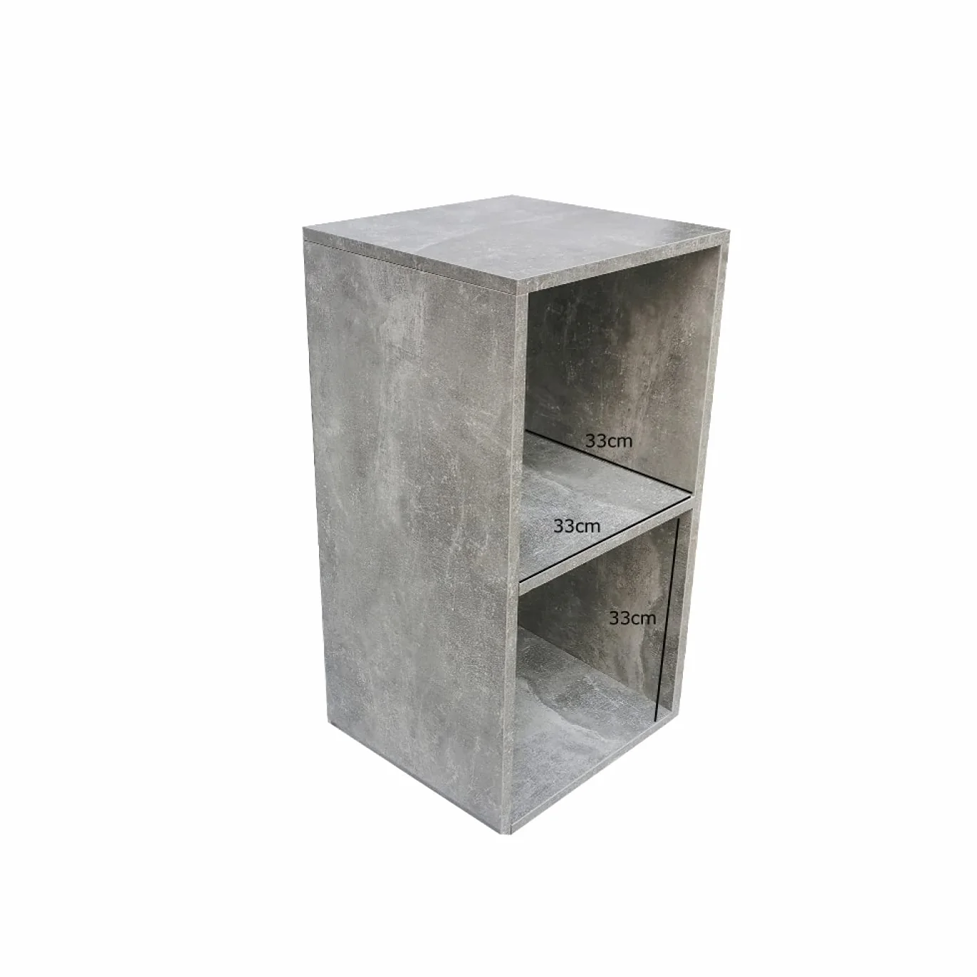 Meuble de rangement pour disques vinyle LP - 2 compartiments - béton gris