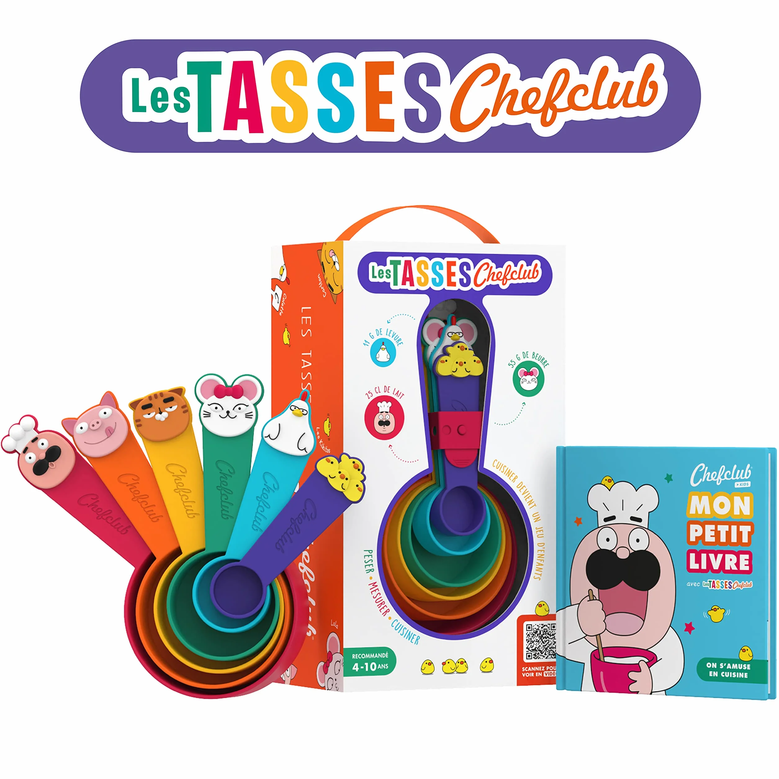 Chefclub Kids Ustensiles Cuisine Enfant Tasses Doseuses Ludiques Mesurer Jeu Apprendre 4 ans