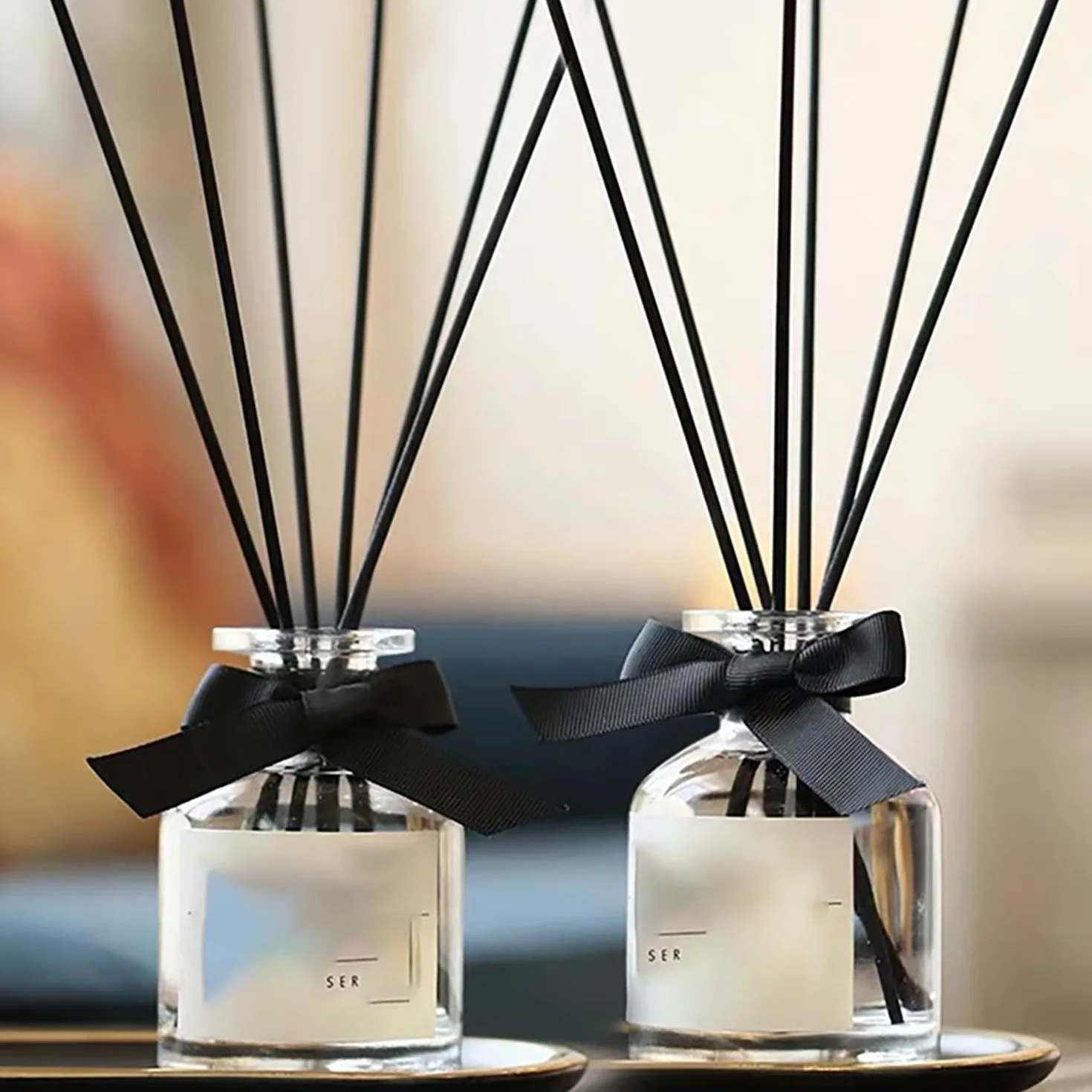 Bâtons de Diffuseur de Roseaux, Batonnets Diffuseur Parfum d'Huile Essentielle, 50 Pièces, Noir