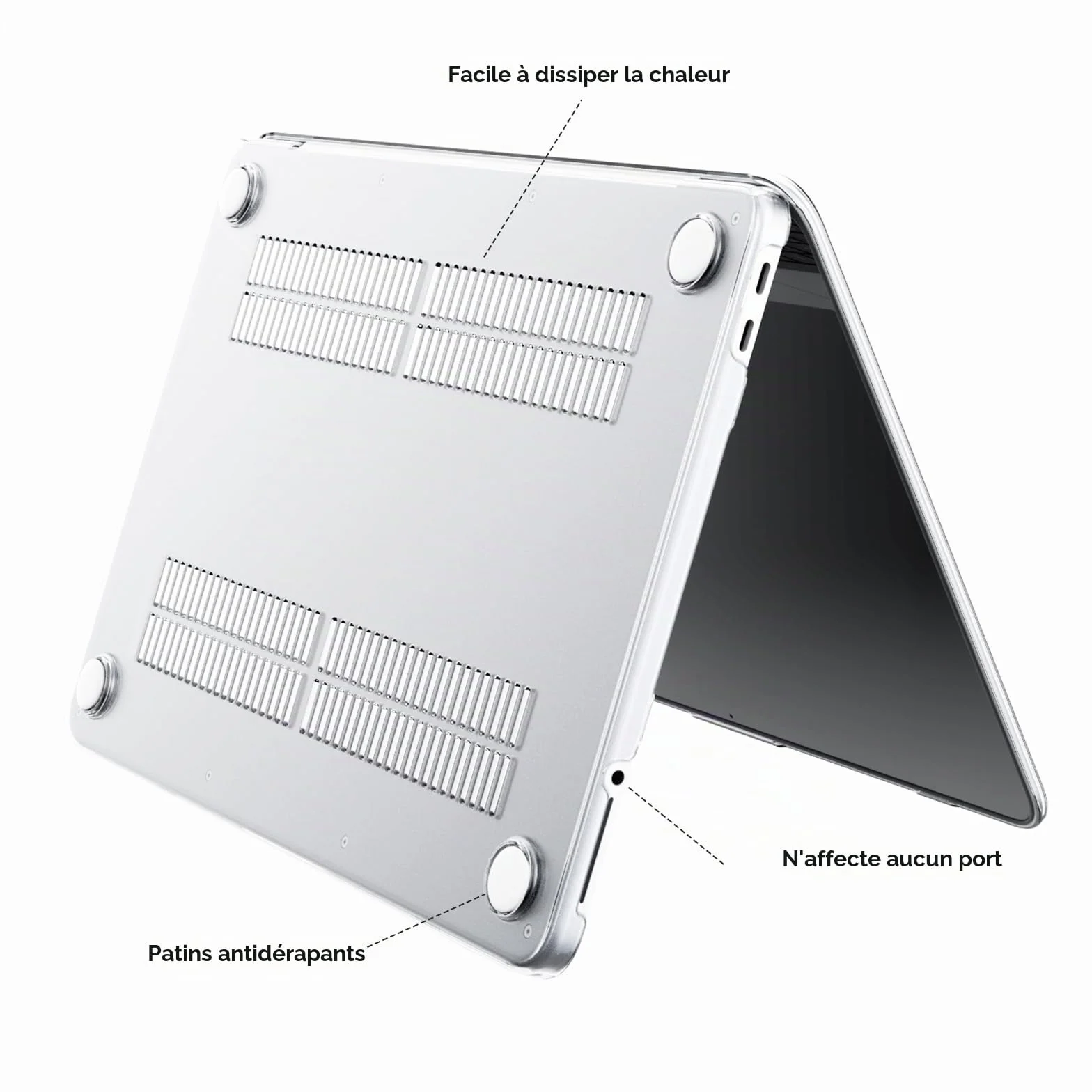 Coque Compatible MacBook Neo 13 Pouces A18 Pro A3404, Étui Protection Transparent Cristal