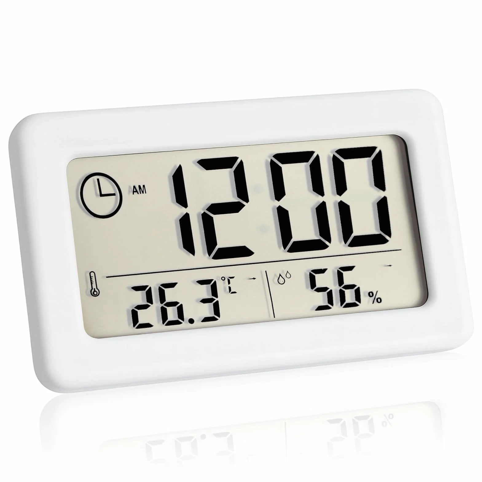 Horloge Numérique Mural avec Température et Humidité Réveil 12/24 Heures