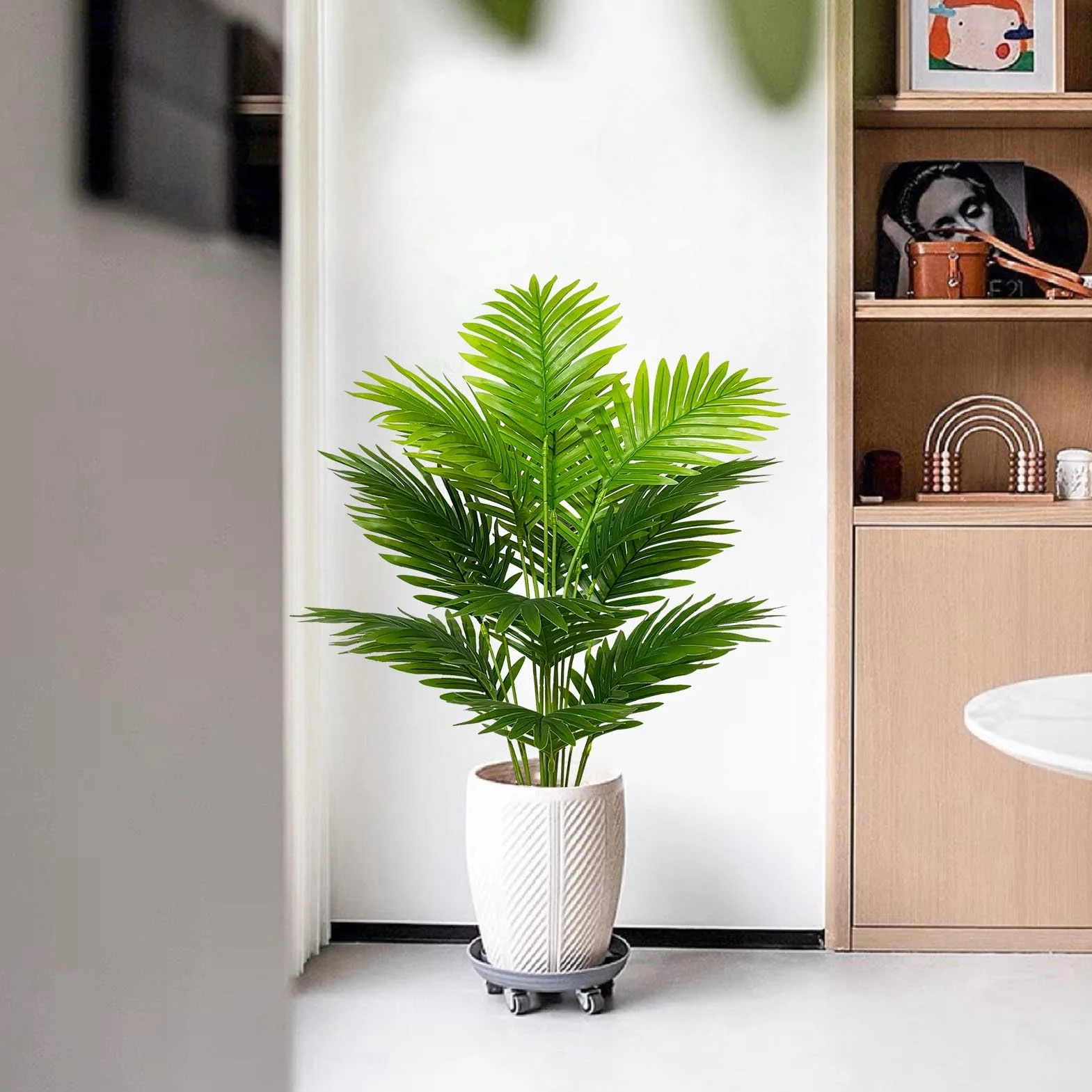 Palmiers Artificiels 80cm Grandes Plantes Vertes en Pot pour Décoration Intérieur Extérieur Maison Bureau
