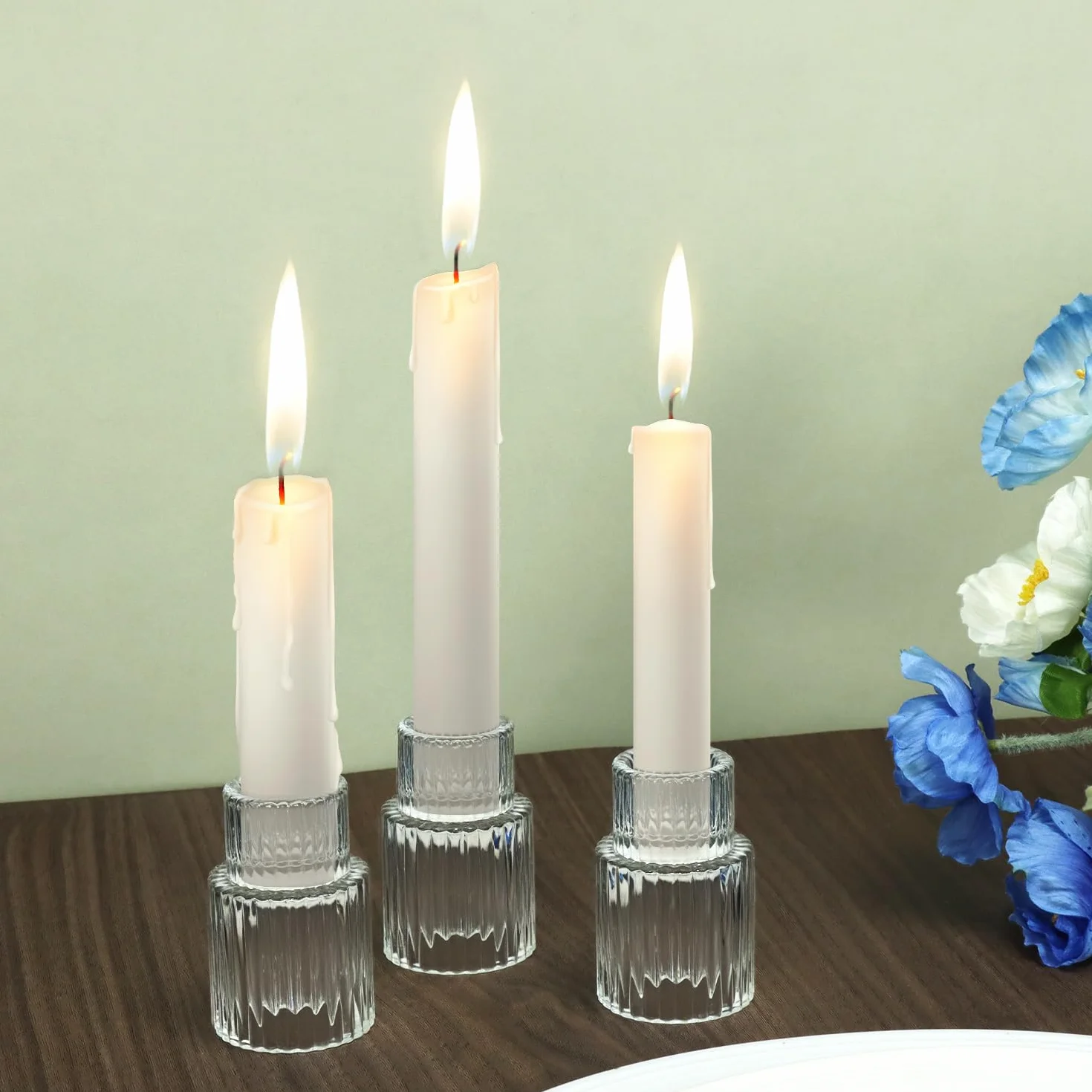QWORK® 20 Pièces bougeoirs en Verre, Porte-Bougies 6 cm, pour Mariages, fêtes, décoration intérieure