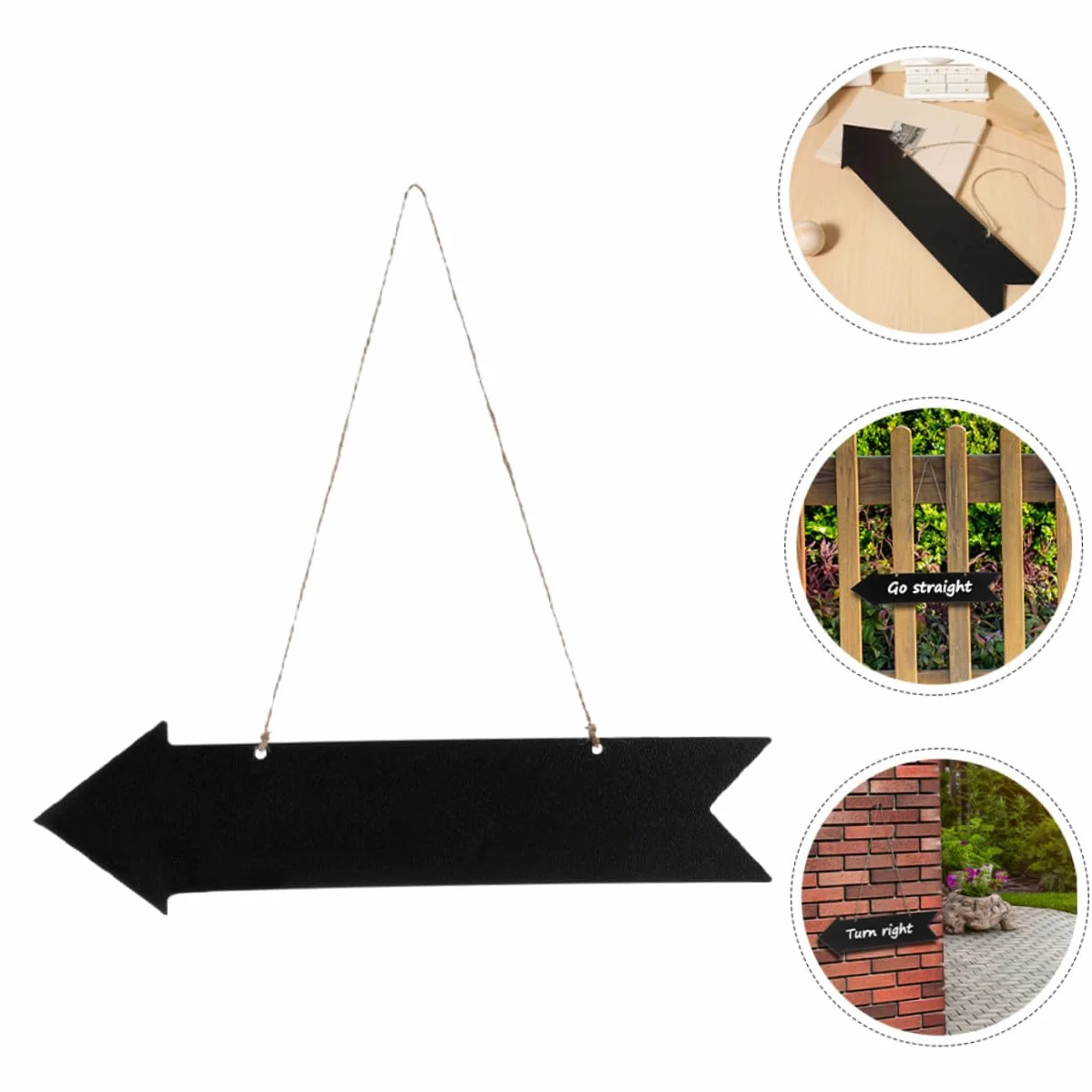 LIFKOME Lot de 3 Panneaux Muraux Fléchés en Bois, Tableaux Noirs Suspendus Effaçables