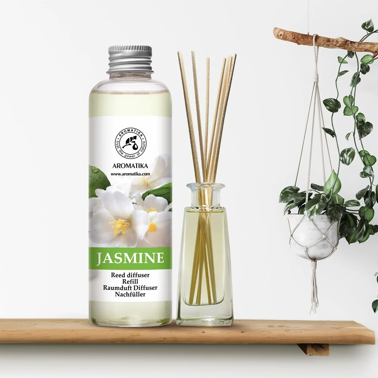 Diffuseurs de Parfum Jasmin 200 ml - Arôme Floral - Desodorisant Maison - Aromathérapie