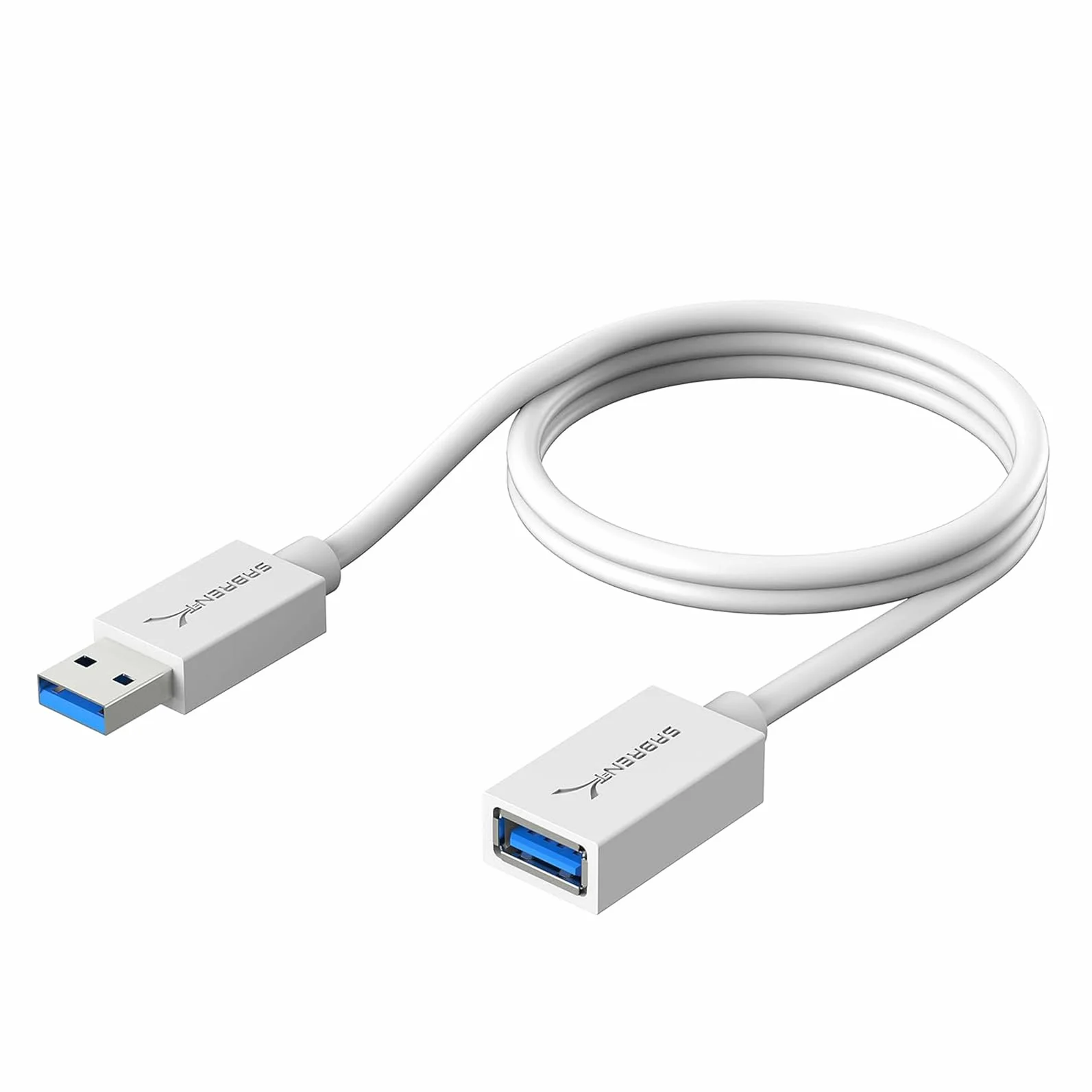 Sabrent 22AWG Kabel przedłużający USB 3.0 - A-męski na A [biały] 3 stopy (CB-303W)
