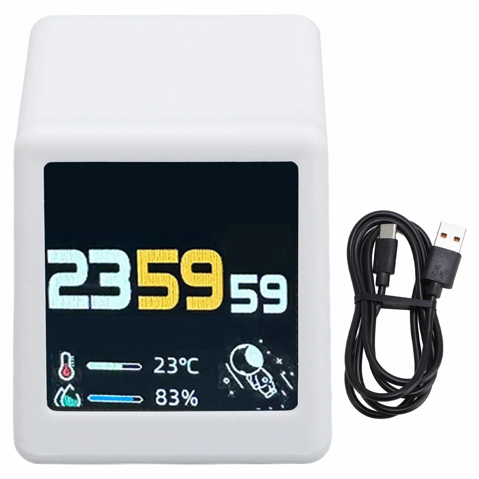 SENECESLI Bitcoin Stock Ticker Monitor Afficher Le Temps Météo Horloge Numérique de Bureau WiFi
