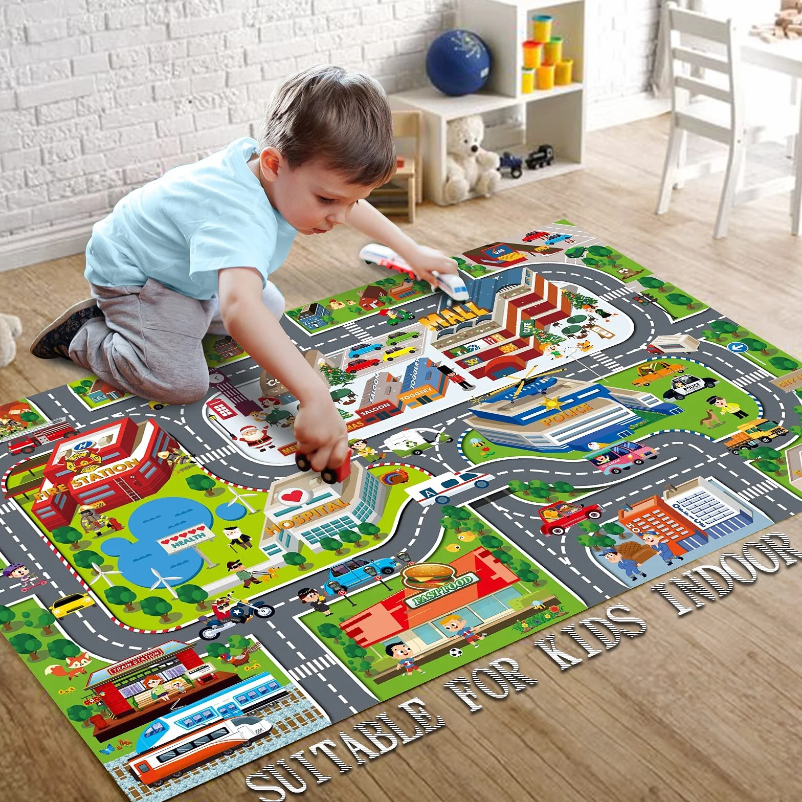 Oriate Tapis de Jeu pour Enfants, Tapis de Simulation Sécurisé pour Chambre