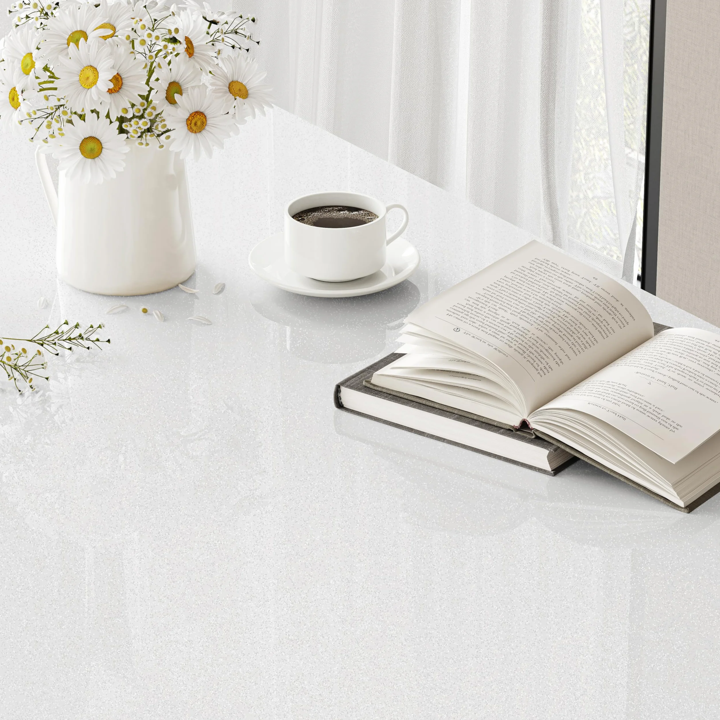 Papier Adhesif Blanc Brillant 30x300cm, Vinyle Imperméable pour Meuble Cuisine