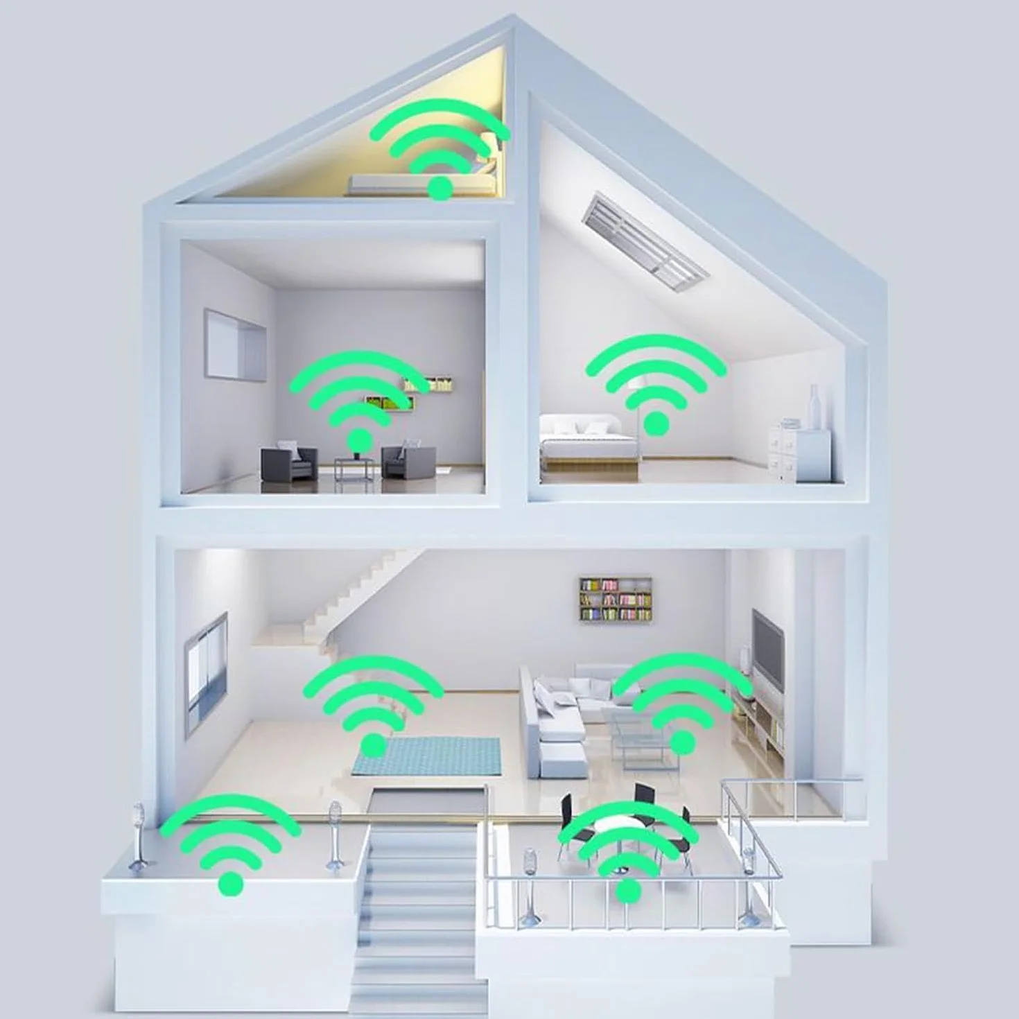 Répéteur WiFi 1200Mbps Amplificateur WiFi 4 Antennes 2.4GHz 5GHz Port Ethernet Gigabit Compatible Toutes Box Internet Couvre 1200m²