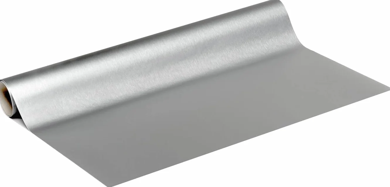 d-c-fix film adhésif Platino Argent 45 cm x 1,5 m vinyle métallique brillant pour meuble cuisine armoire