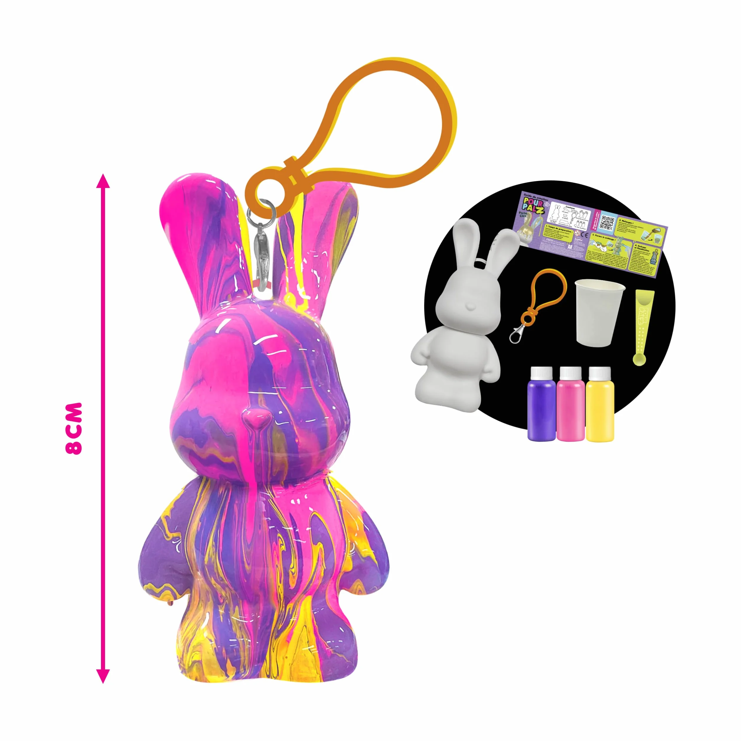 Silverlit Palz Lapin de Pâques Kit Créatif Peinture Marbrée Figurine à Décorer Œuf Surprise 5 Ans