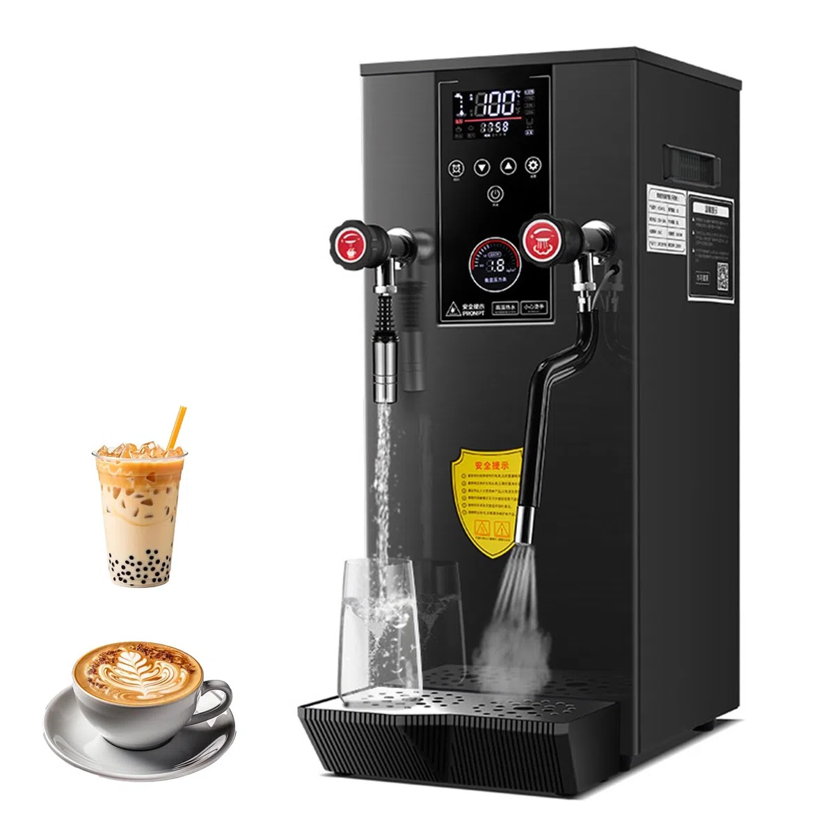 Mousseur à lait électrique 3000 W avec écran LCD pour expresso, café et thé