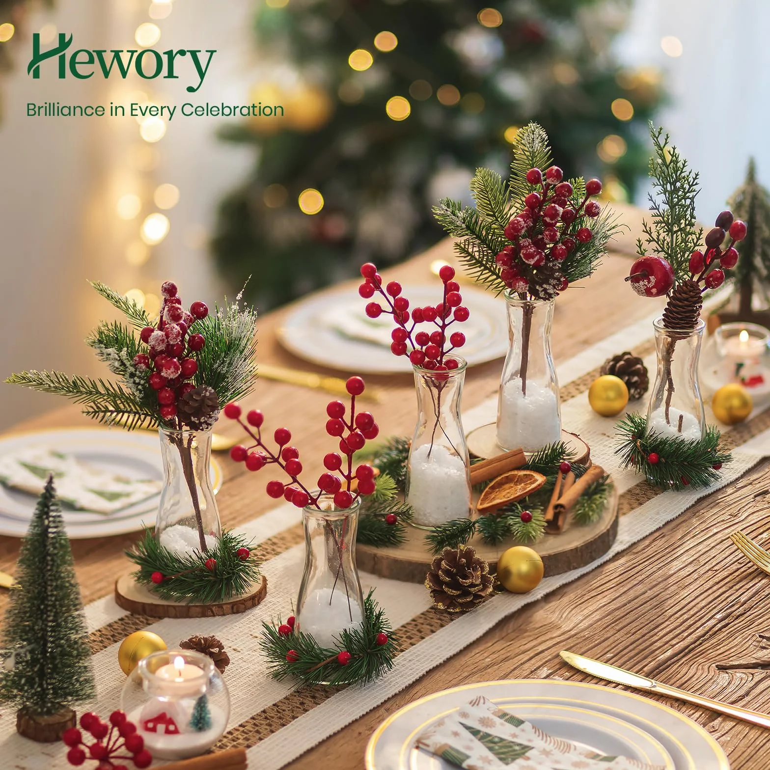 Hewory Petites Vases pour Décoration de Table de Mariage : Lot de 12 Vases en Verre Petites Vases de Table pour Décoration de Mariage - Vase à Fleurs en Verre Moderne Petites Vases en Verre Fines pour
