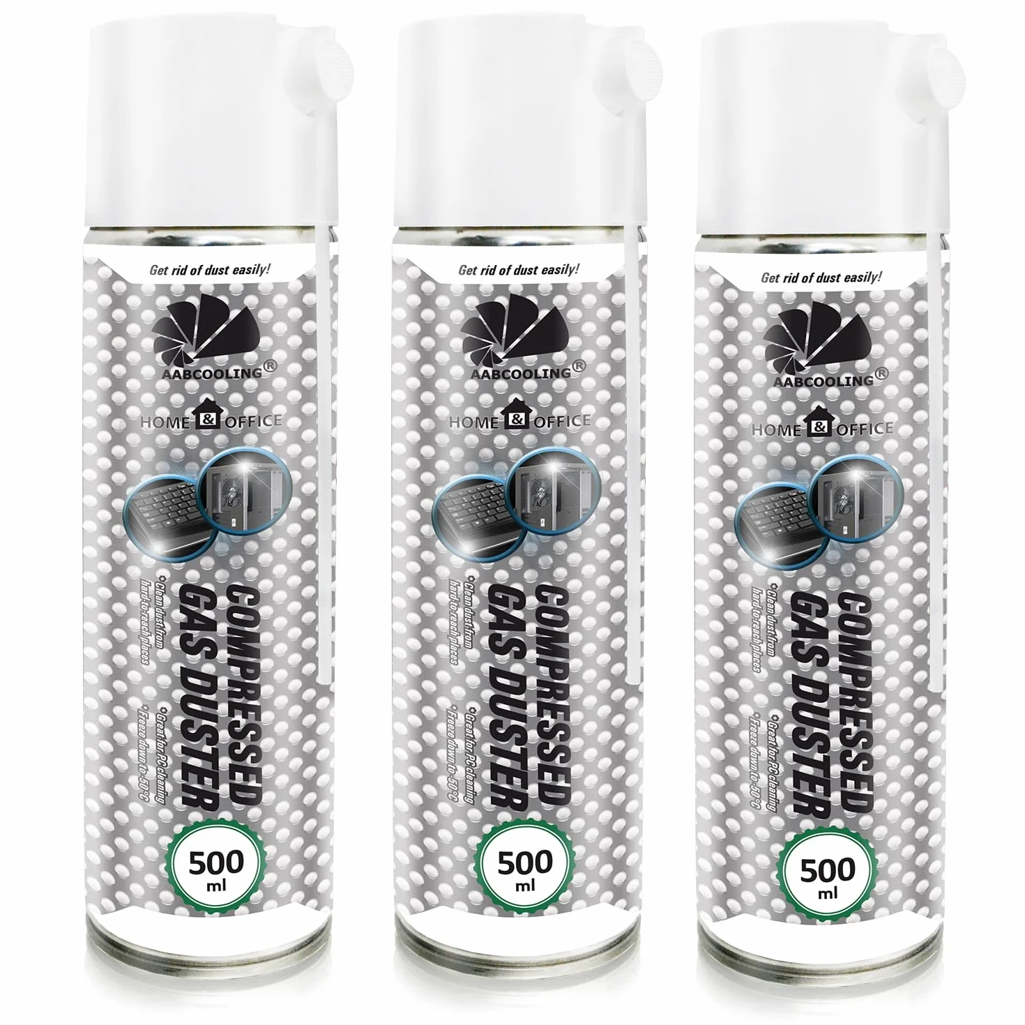 AABCOOLING 3 x 500 ml Home&Office sprężone powietrze w sprayu K1 dmuchawa do kurzu, ciśnienie powietrza, materiały biurowe, urządzenia czyszczące, puszka aerozolu