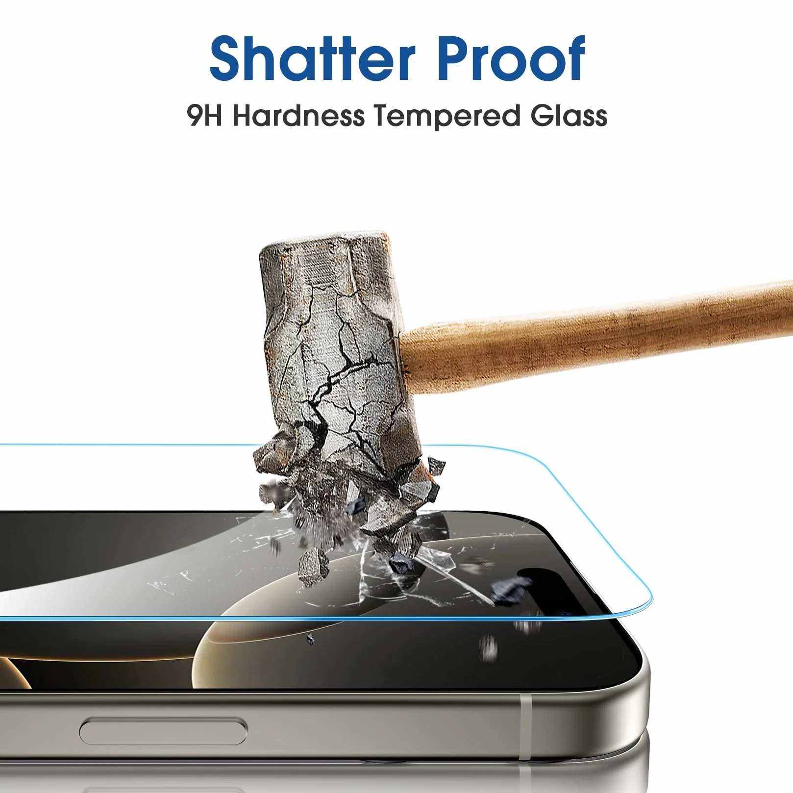 amFilm 2+2 sztuki szkła hartowanego do iPhone'a 16 Pro 6.3", OneTouch 2-częściowy ochraniacz ekranu z 2 częściami osłony obiektywu aparatu, kompatybilne etui