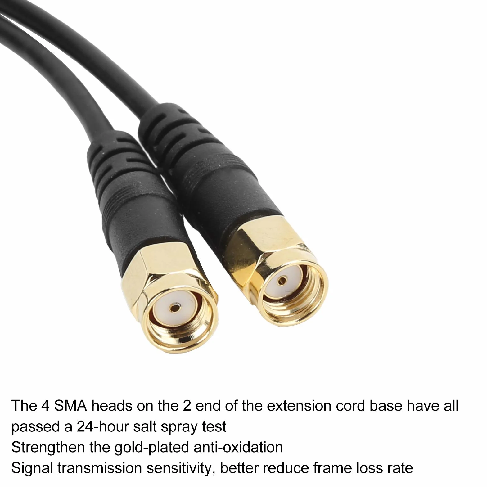 ASHATA Antena WiFi z podstawą magnetyczną, adapter magnetyczny dBi RP-SMA, 1,1 m, przedłużacz do routera Wi-Fi, karty bezprzewodowej