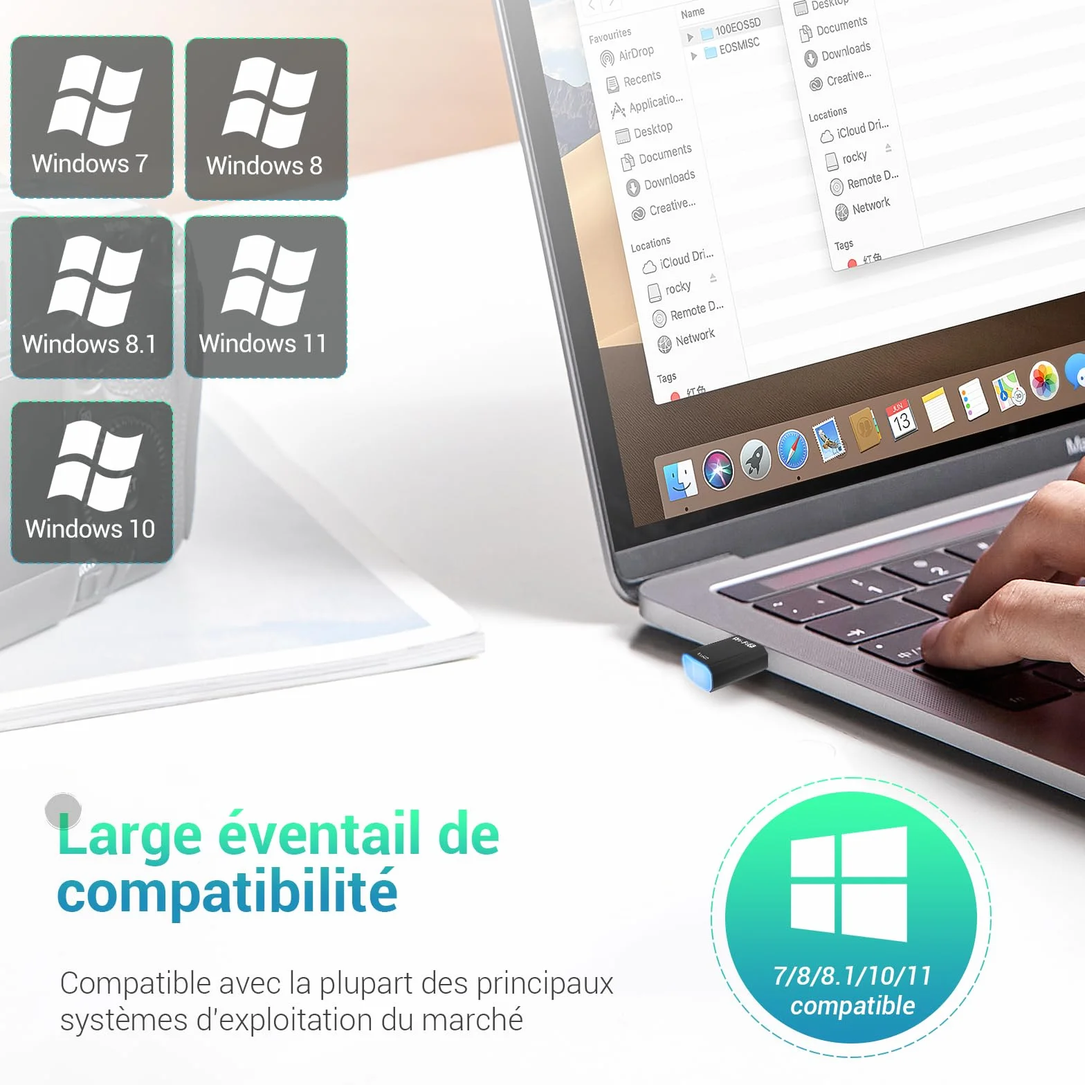 Clé WiFi 6 AX900 Mbps Double Bande 2.4GHz/5GHz Adaptateur USB WiFi pour PC