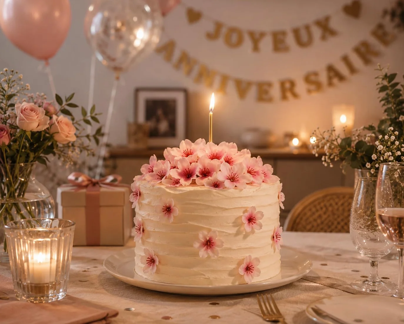 Lot de 100 Têtes de Fleurs de Cerisier Artificielles Rose Poudré 4cm Sakura Faux pour Décoration DIY Mariage