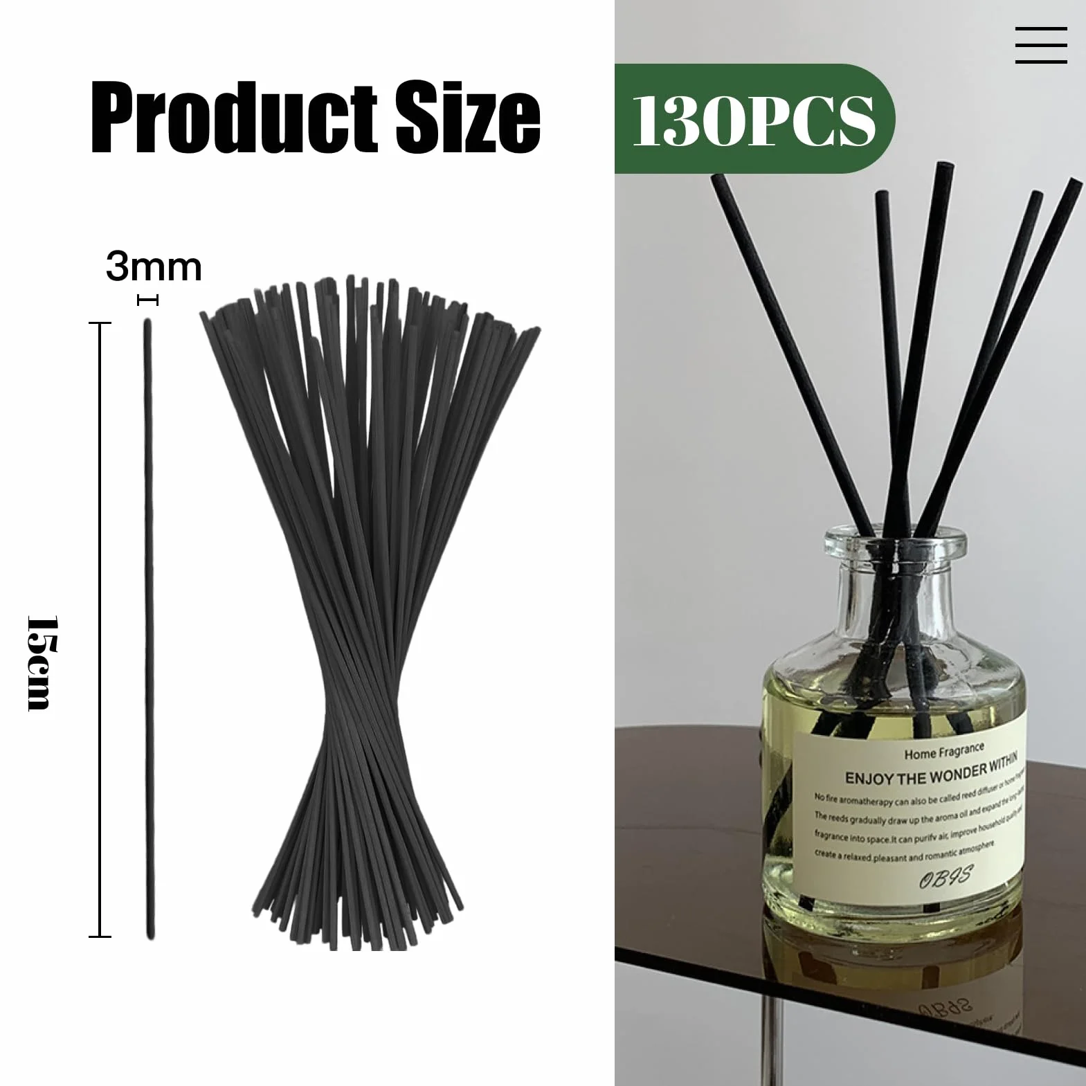 Grand batonnets diffuseur Parfum 30cm X3mm 130pcs