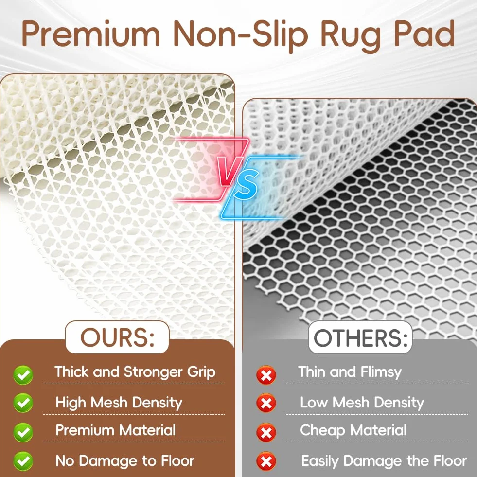 Vicloon Sous-Tapis Anti Dérapant 180 x 120 cm PVC Multi-Usage Protection Antidérapante