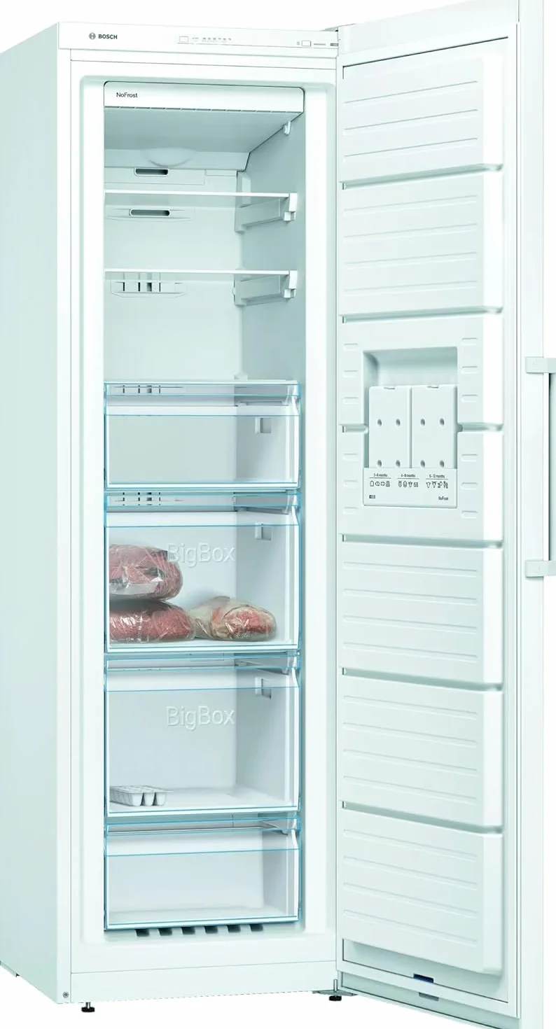 Bosch GSN58AWEV Congélateur Pose-Libre Série 6-366 L - 5 Tiroirs De Congélation - 191 x 70 Cm - Blanc