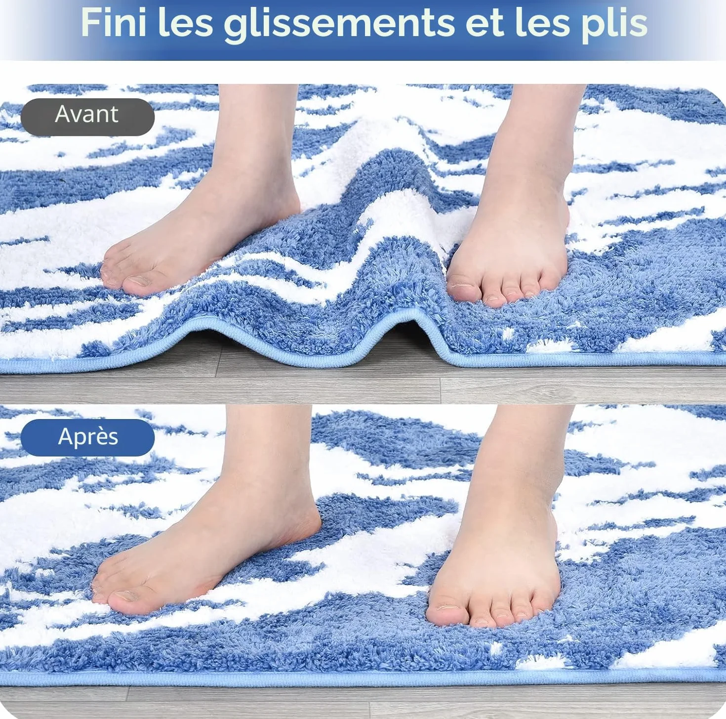 KAHEIGN Tapis Antidérapant PVC 50x200 cm Impérméable pour Maison Bureau Cuisine Salle de Bains Noir