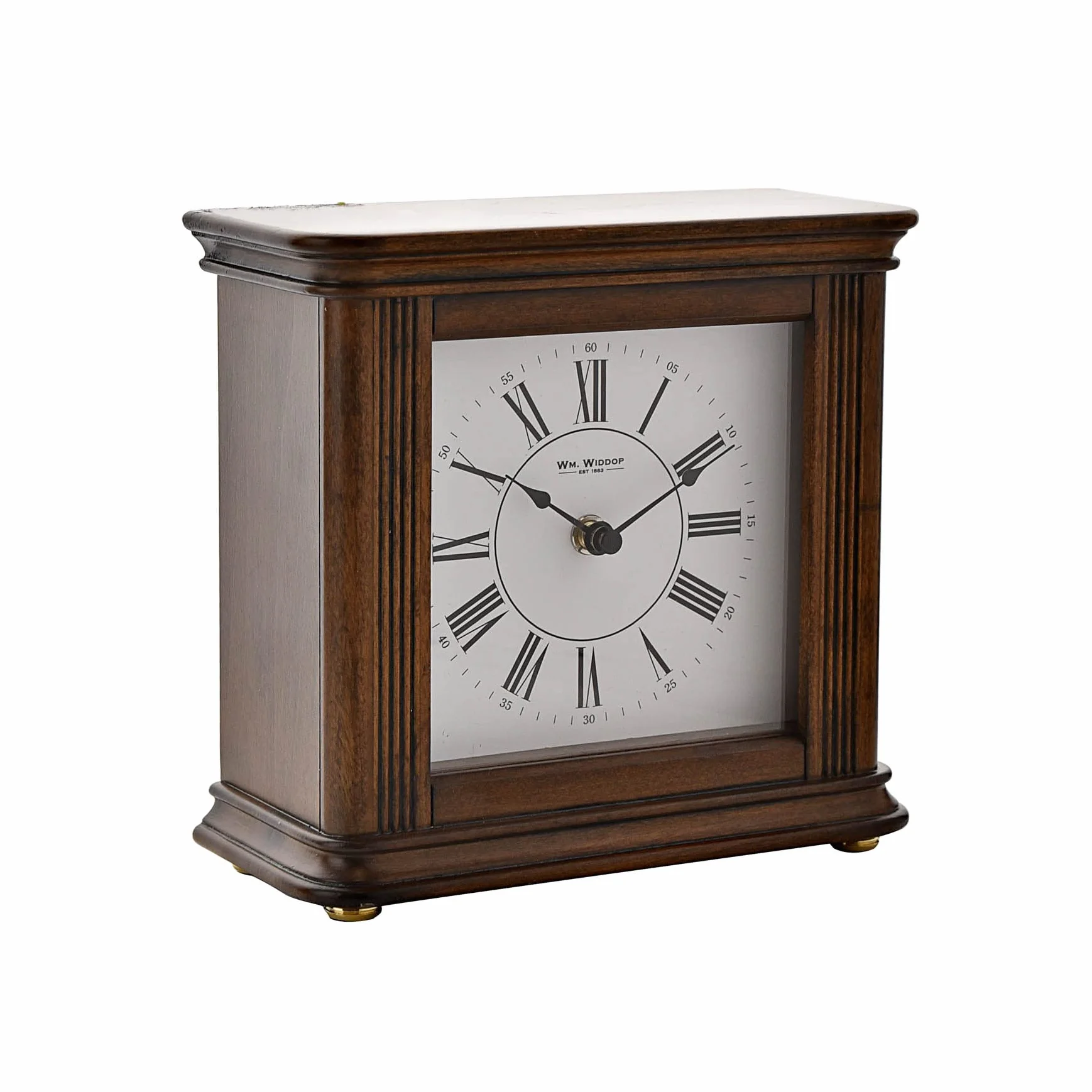 Horloge de cheminée carrée en bois finition noyer Carillon Westminster