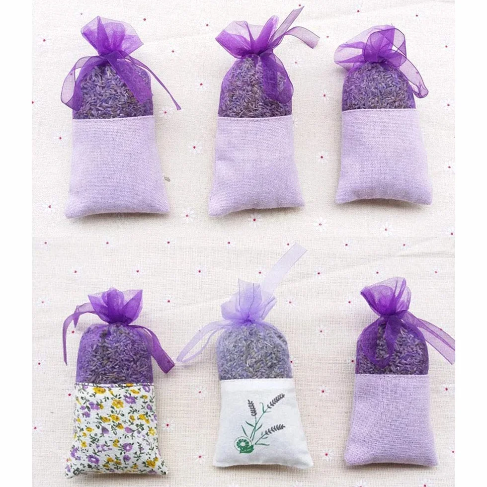 Sacs de Lavande Sachet Vides Coton Violet de Gaze 24 pièces