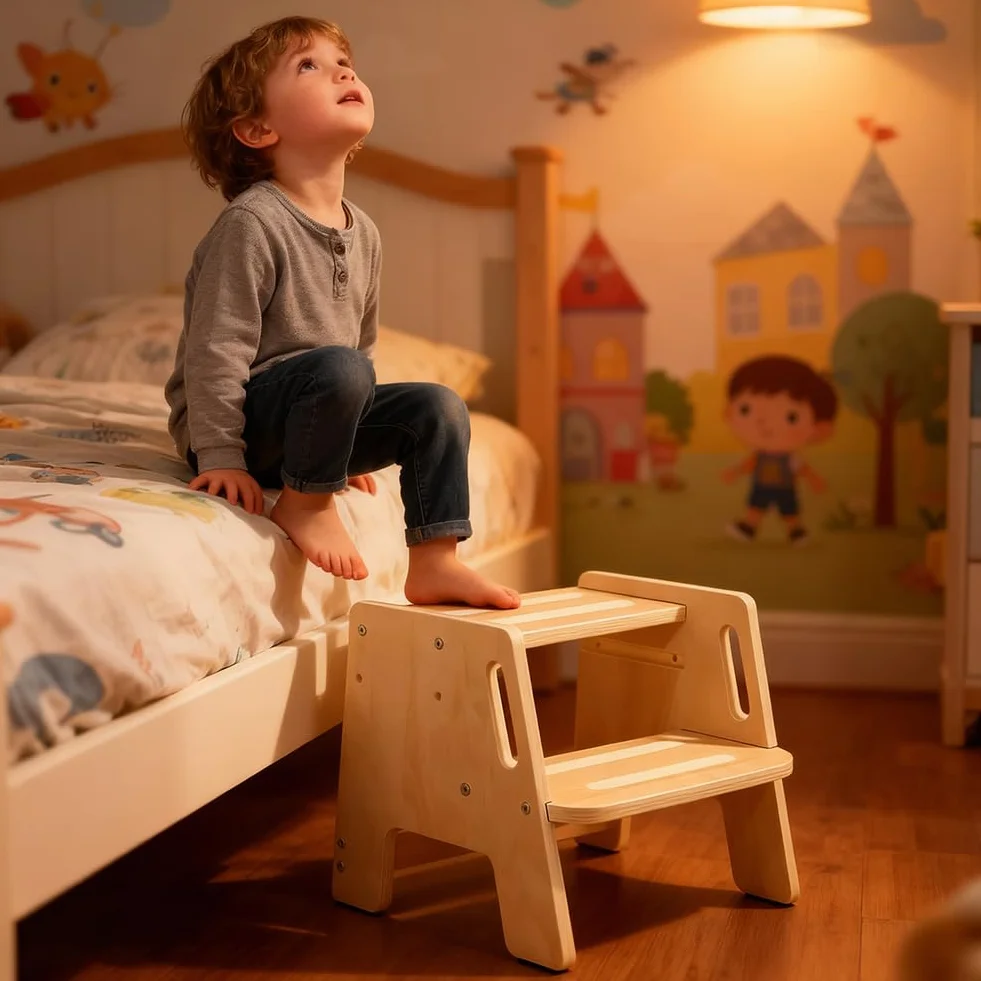 Marchepied pour enfants, 2 marches, avec structure antidérapante et poignées portables, capacité de charge jusqu'à 150 kg, pour enfants, cuisine, salle de bain et salon