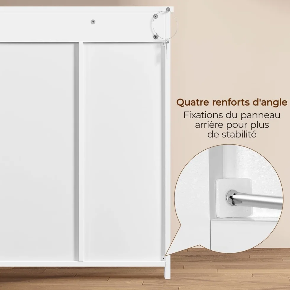 Yaheetech Meuble Salle de Bain Rangement, Armoire Toilette, avec 4 Tiroirs et 1 Large Placard, 1 Etagère Intérieure, 81 × 30 × 83 cm, Grande Commode Chambre Cuisine Blanc