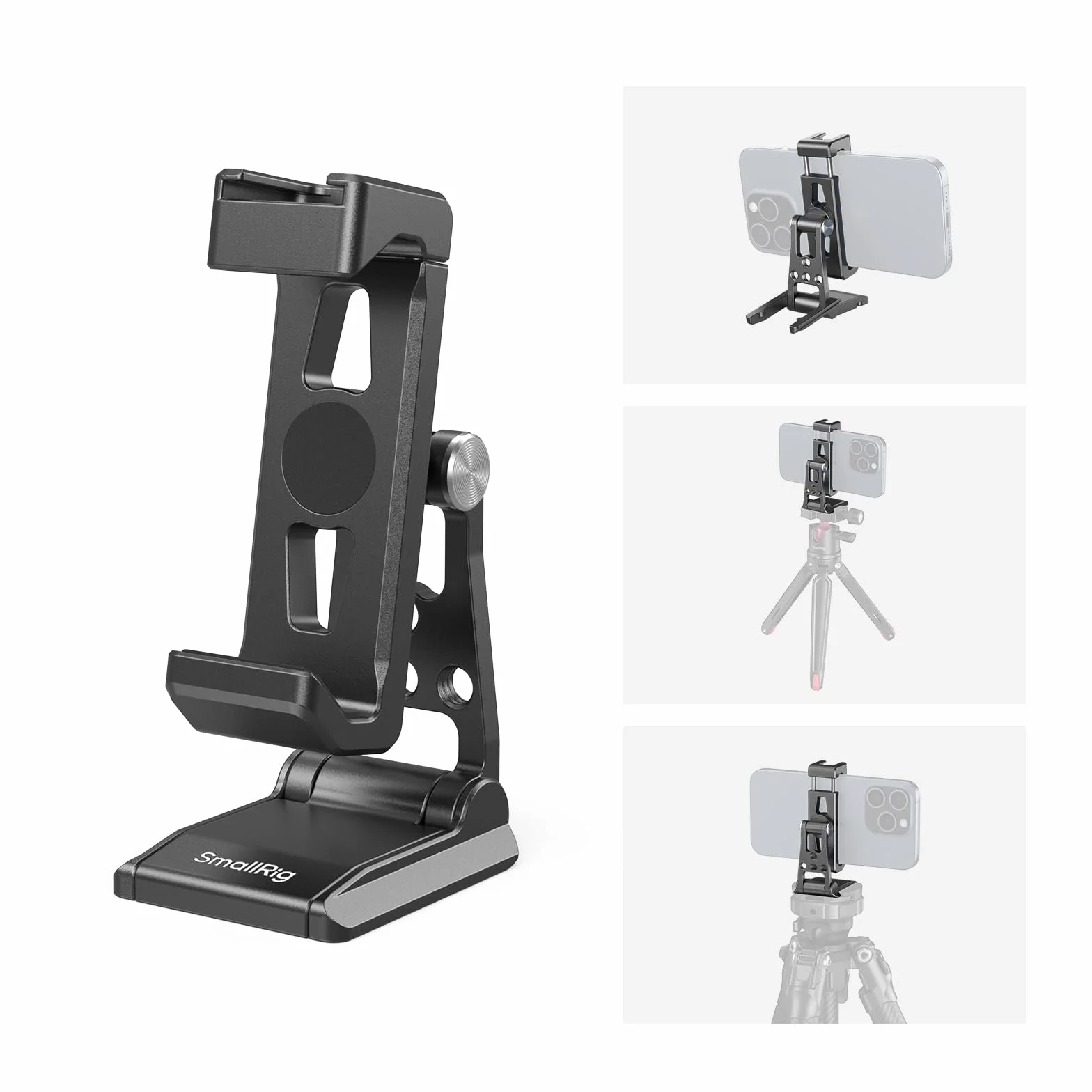SMALLRIG Metal Phone Tripod Mount, Cell Phone Mount, Uchwyt do Telefonu Komórkowego z Adapterem Szybkozłącza dla Arca-Swiss, Wielofunkcyjny Uchwyt do Telefonu Statywu Typu dla Arca, dla iPhone - 4611